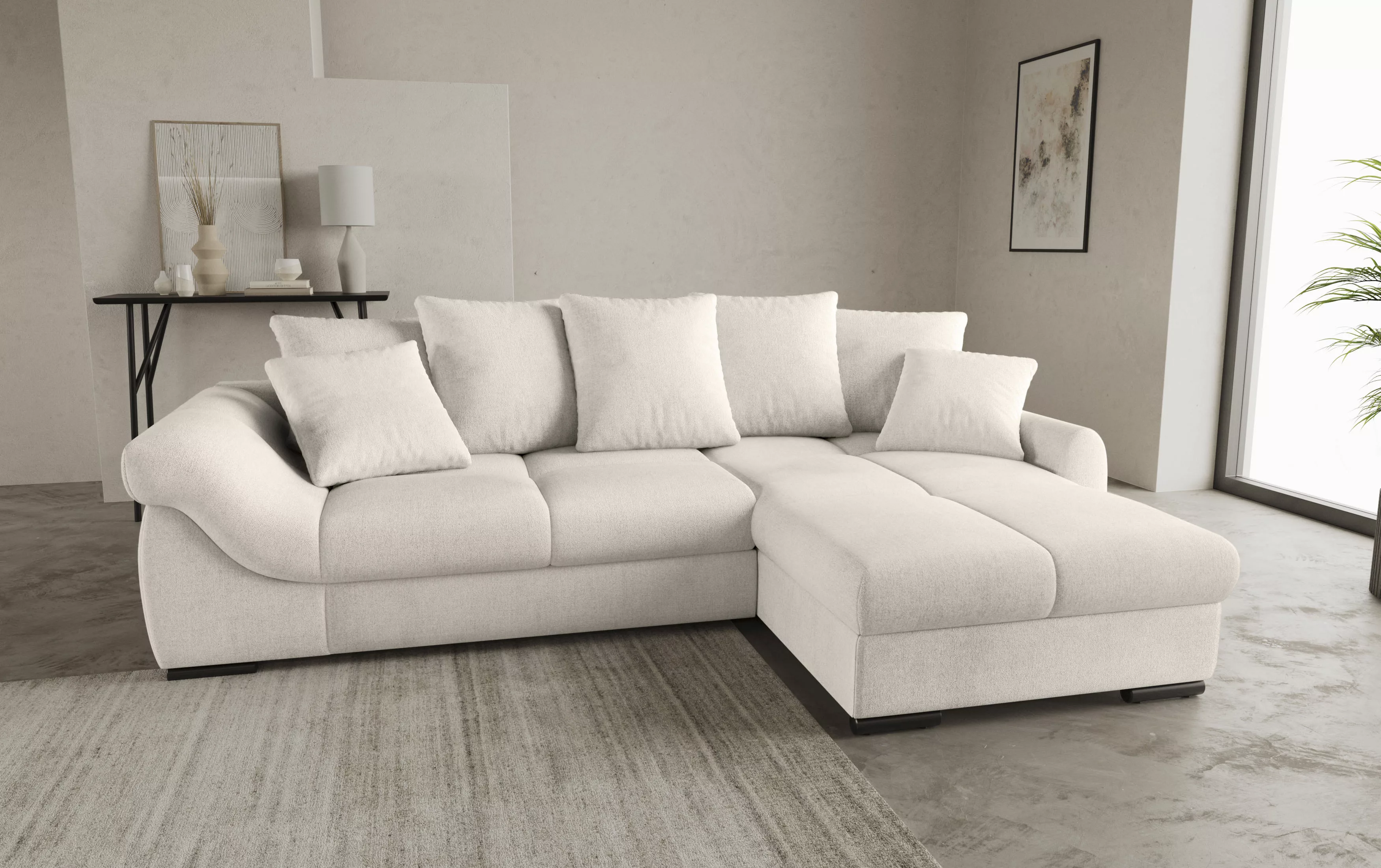 INOSIGN Ecksofa "Livorno DuraFlex", inkl. Hochschläfer-Bettauszug, XL-Bettk günstig online kaufen