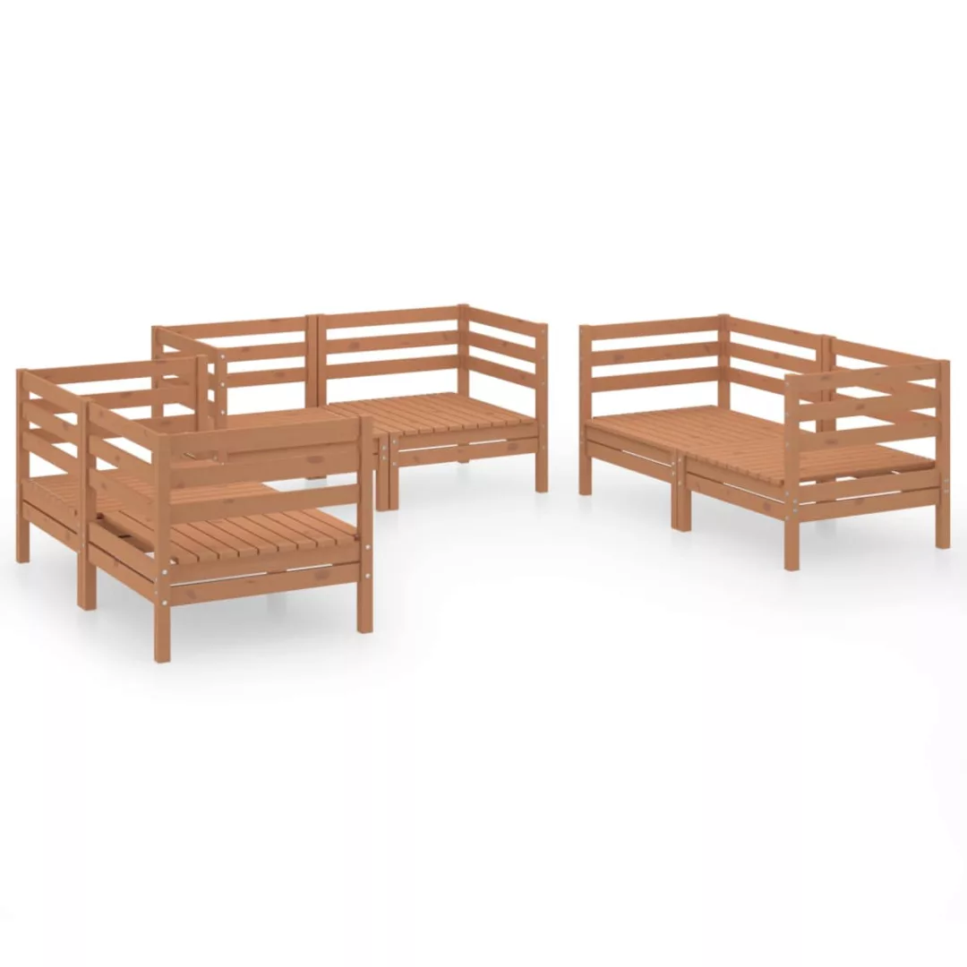 6-tlg. Garten-lounge-set Honigbraun Massivholz Kiefer günstig online kaufen