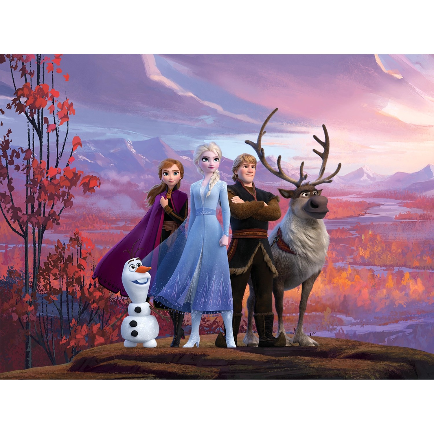 Disney Fototapete Die Eiskönigin Lila Orange und Blau 360 x 270 cm 600596 günstig online kaufen