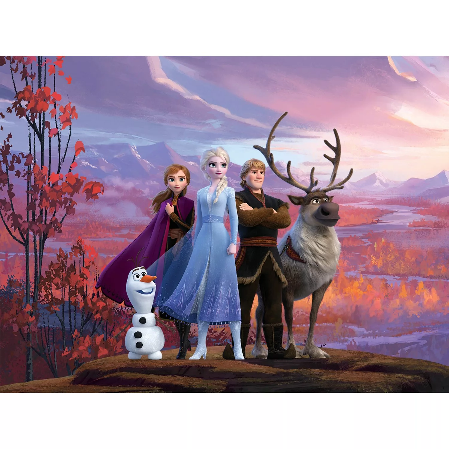 Disney Fototapete Die Eiskönigin Lila Orange und Blau 360 x 270 cm 600596 günstig online kaufen