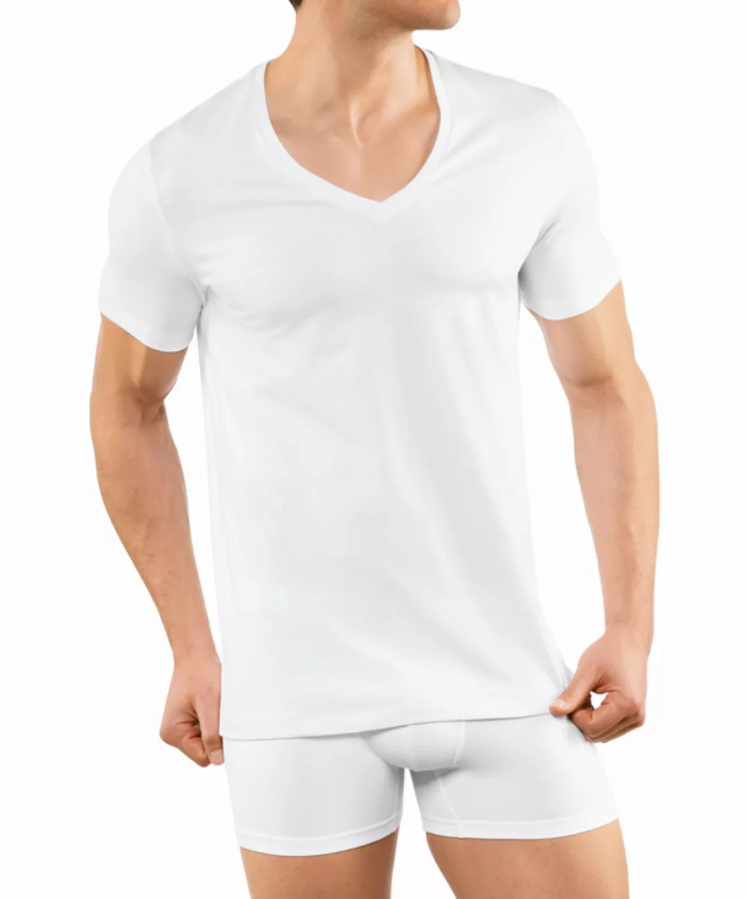 FALKE 2-Pack Herren Kurzarmshirt Daily Comfort, 3XL, Weiß, Uni, Baumwolle, günstig online kaufen