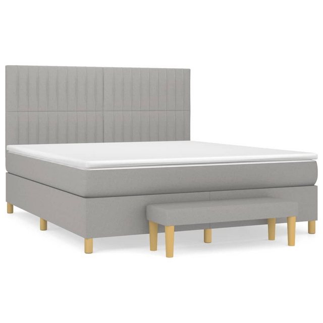 vidaXL Bettgestell Boxspringbett mit Matratze Hellgrau 160x200 cm Stoff Bet günstig online kaufen