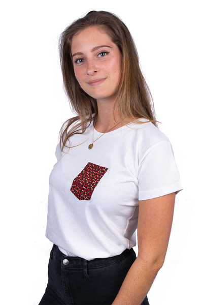 Damen T-shirt "Fuko Red" Aus Biobaumwolle günstig online kaufen