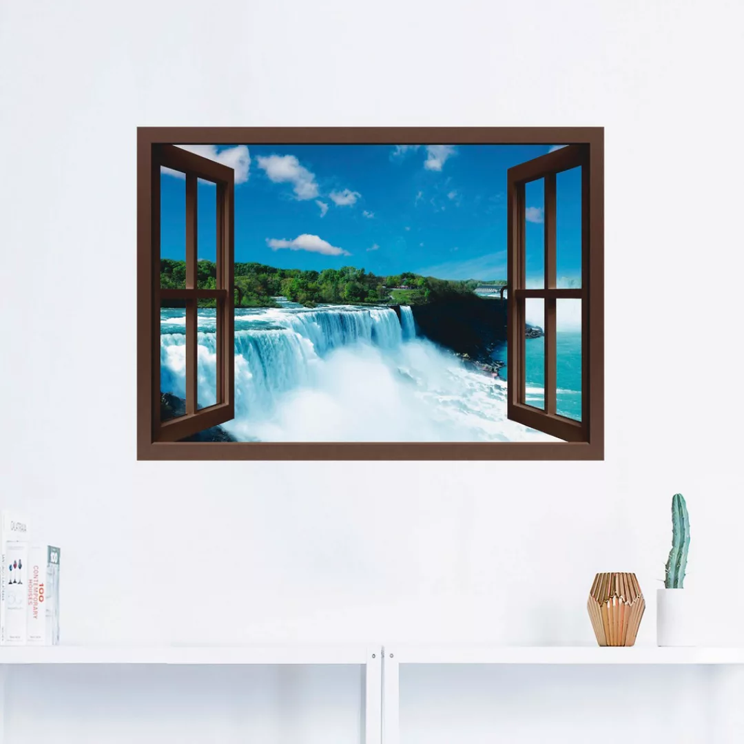 Artland Wandfolie "Fensterblick - Niagara, braun", Fensterblick, (1 St.), s günstig online kaufen