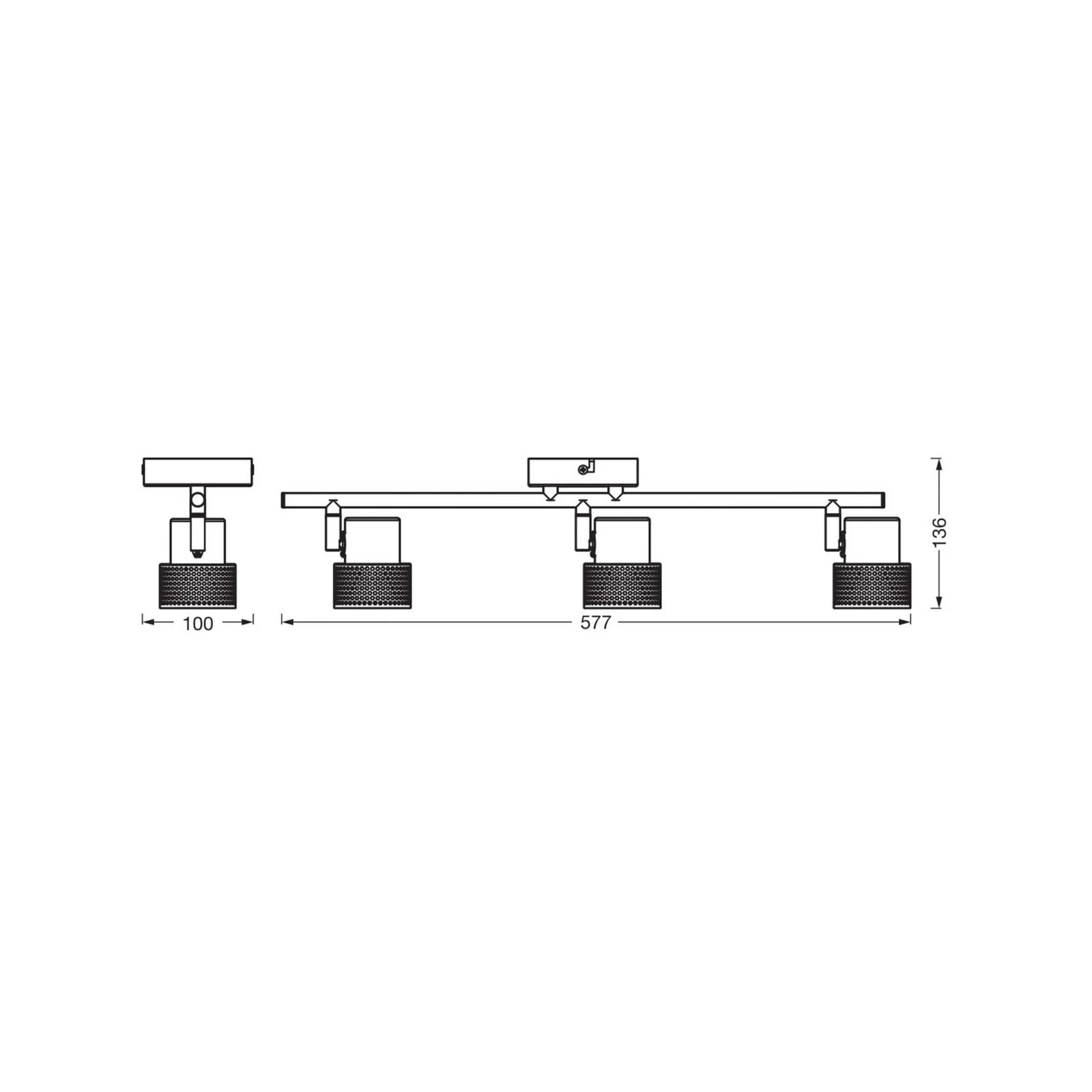 OSRAM Deckenstrahler CORK, weiß, 3 Spots, GU10-LED, 927, dim günstig online kaufen