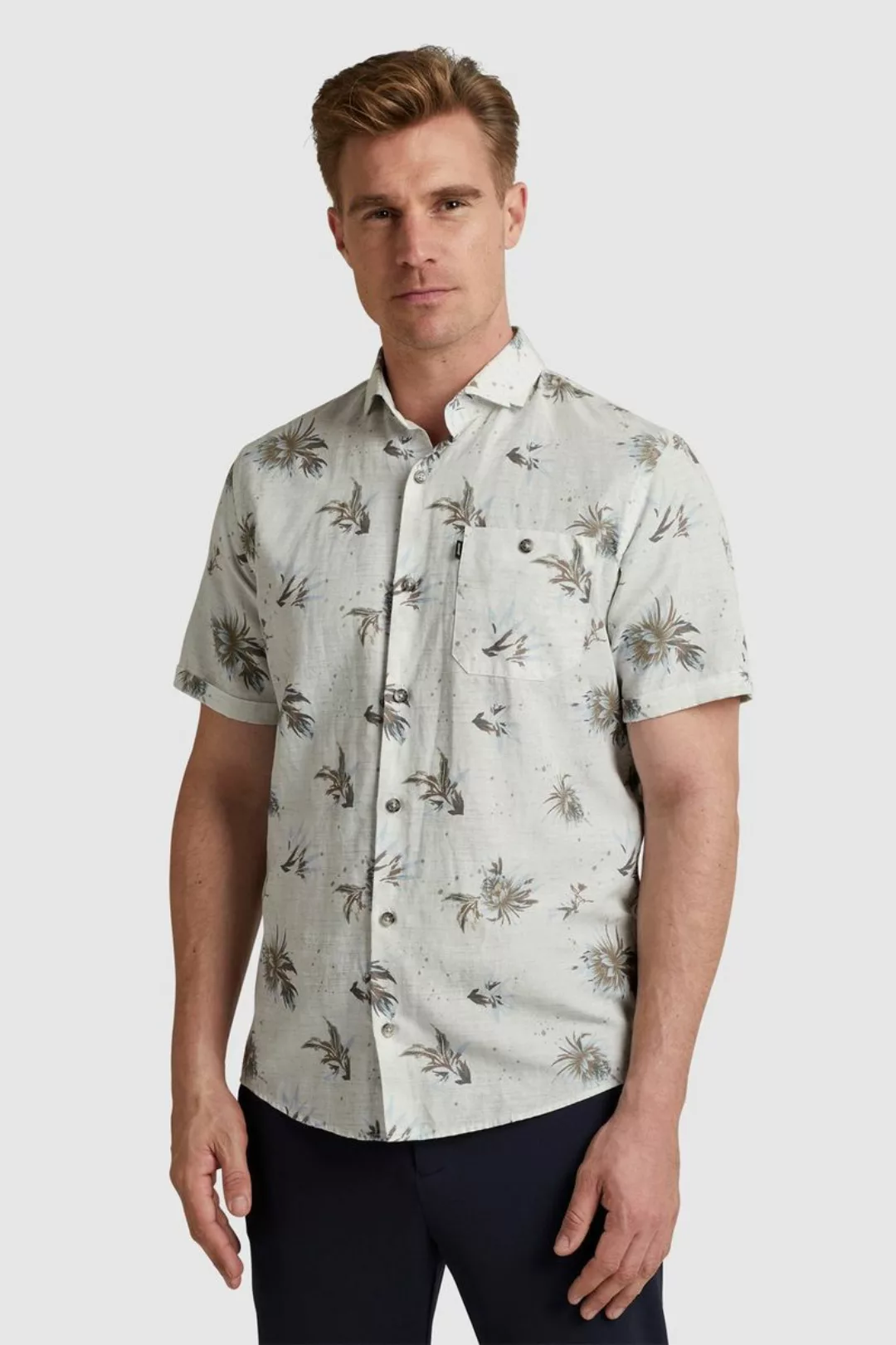 Vanguard Short Sleeves Hemd Blumen Ecru - Größe XXL günstig online kaufen