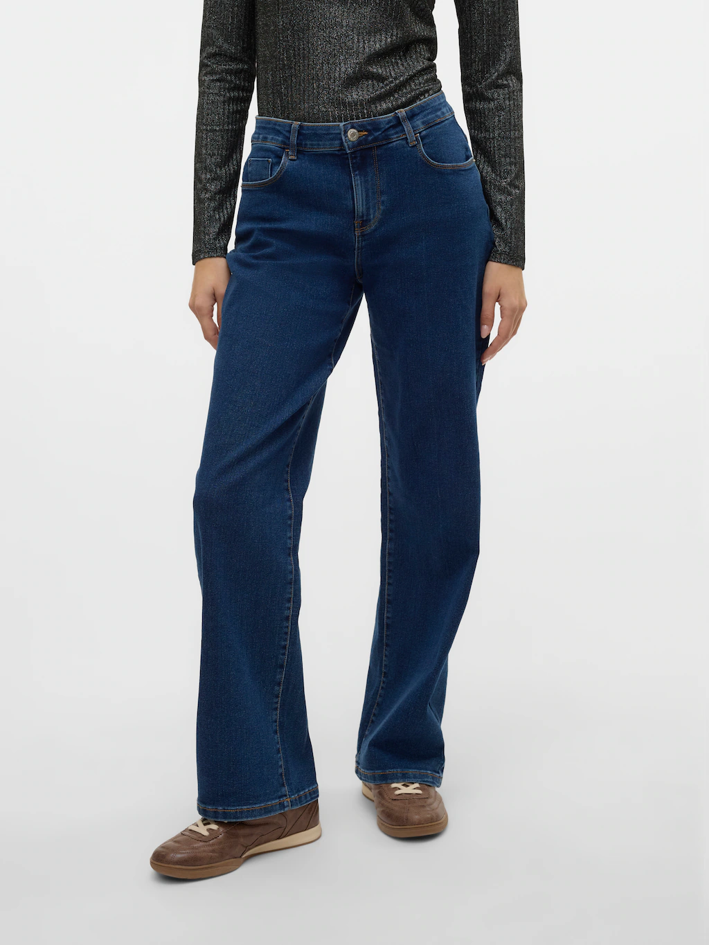 Vero Moda Weite Jeans "VMELLY MR WIDE JEANS BLUE NOOS" günstig online kaufen