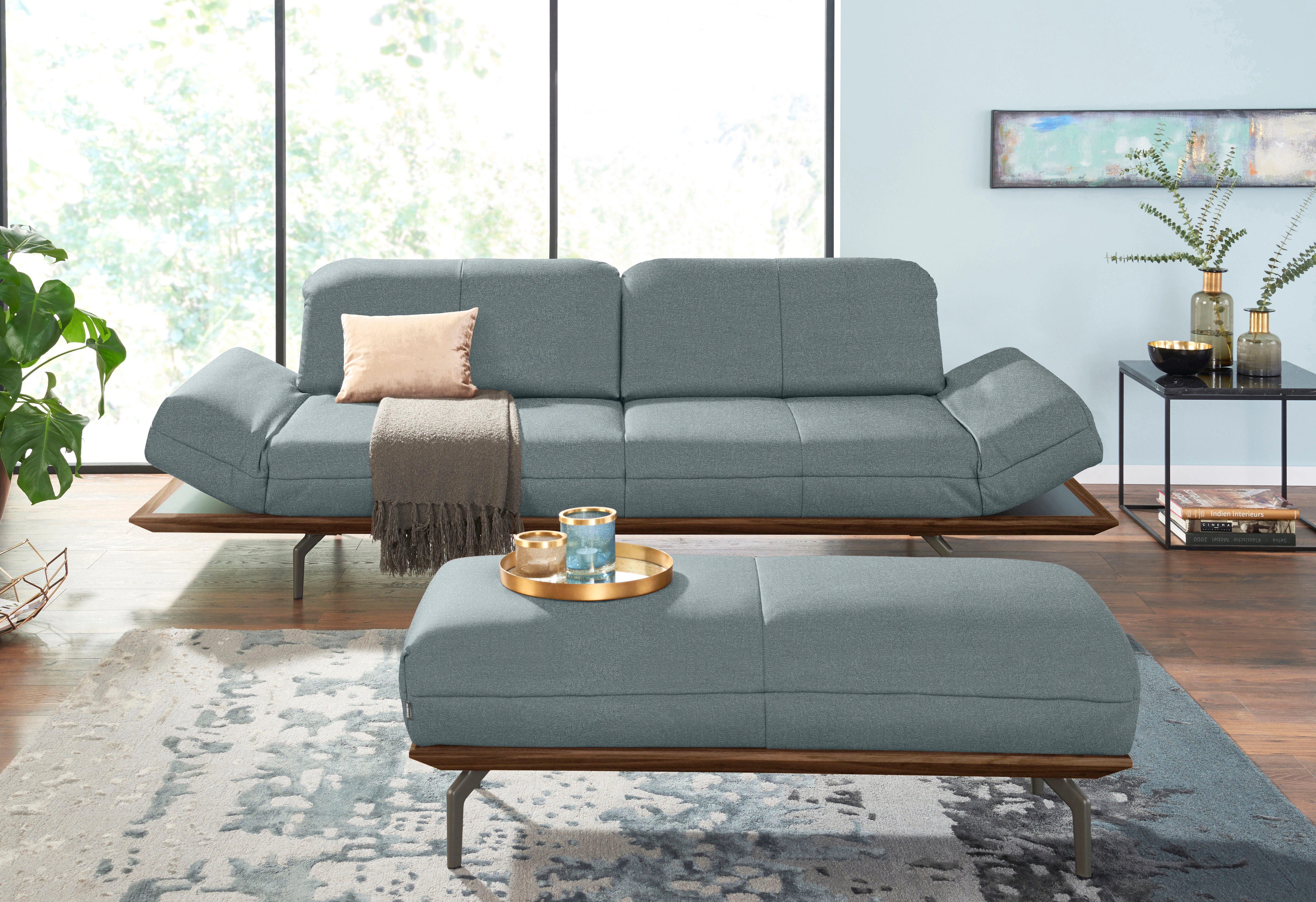 hülsta sofa Polsterhocker "hs.40", in 2 Bezugsqualitäten, Holzrahmen in Eic günstig online kaufen
