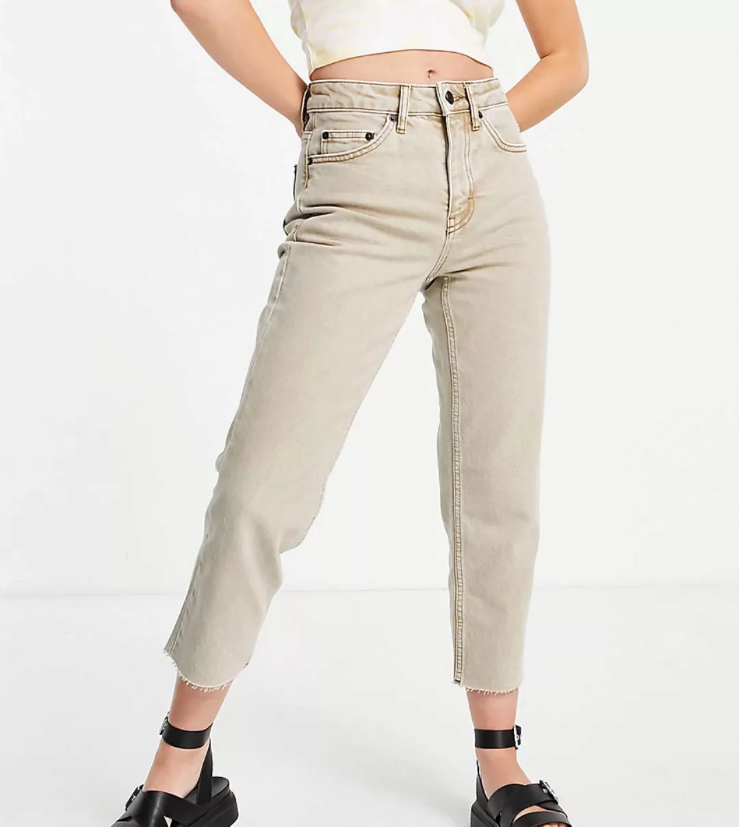 Topshop Petite – Gerade Jeans in Sand-Neutral günstig online kaufen