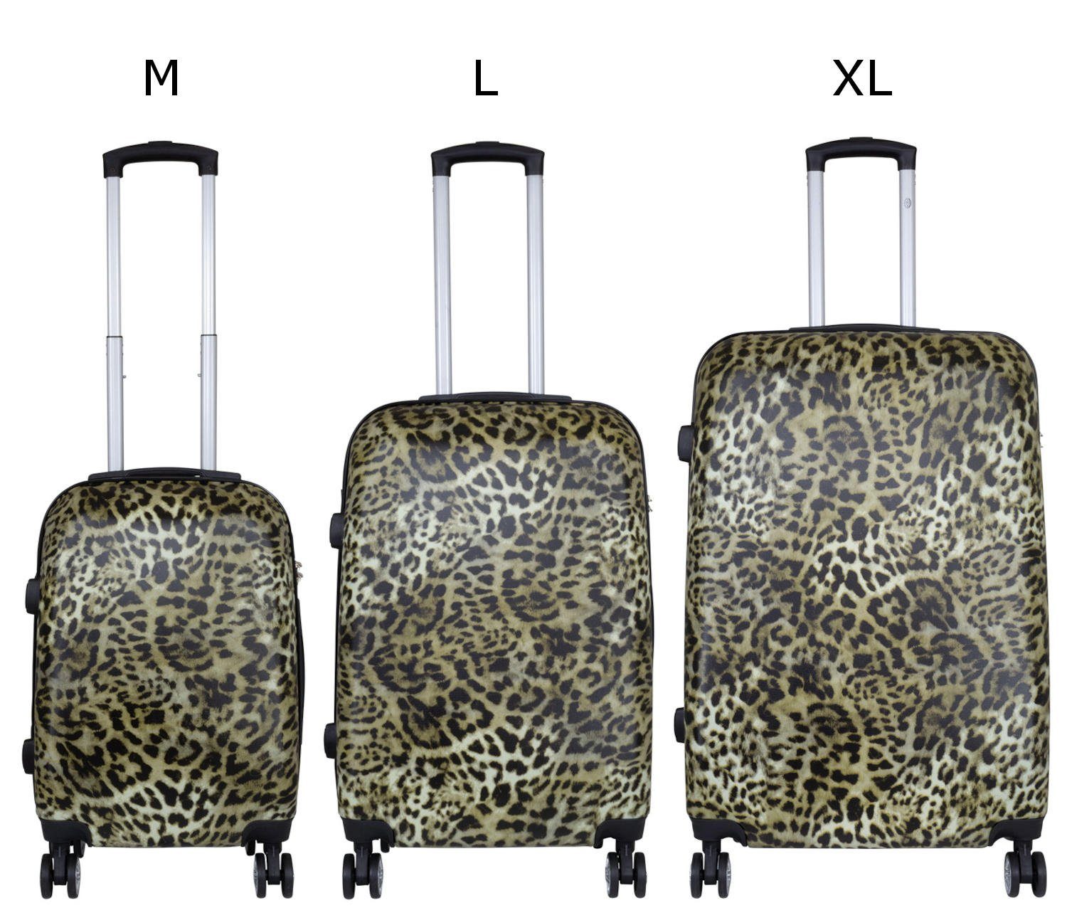 Warenhandel König Kofferset Leopard Fell, 4 günstig online kaufen