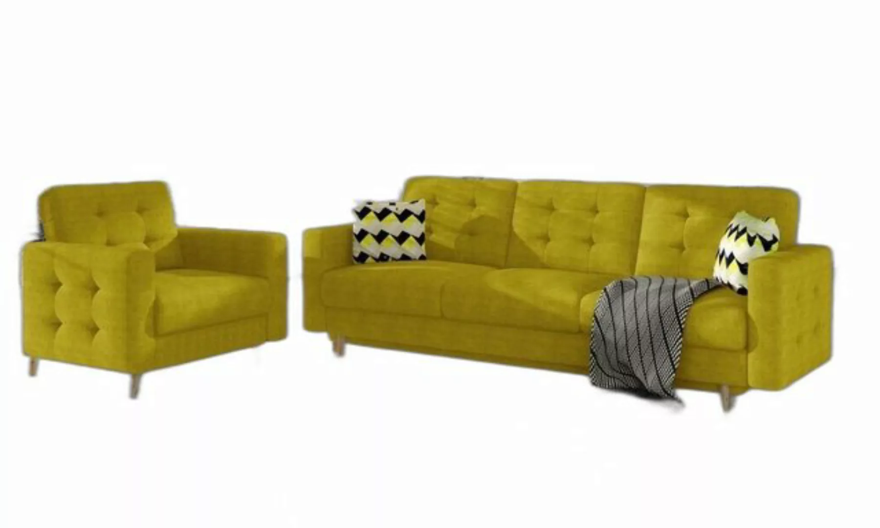 Xlmoebel Sofa Braune Chesterfield-Sofa Polster 3+1 Platz Sitzmöbel Sofaset, günstig online kaufen