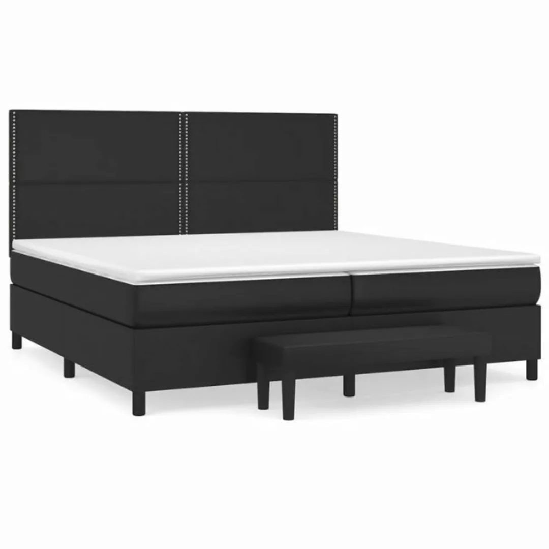 vidaXL Boxspringbett Boxspringbett mit Matratze und Fusshocker Kunstleder ( günstig online kaufen