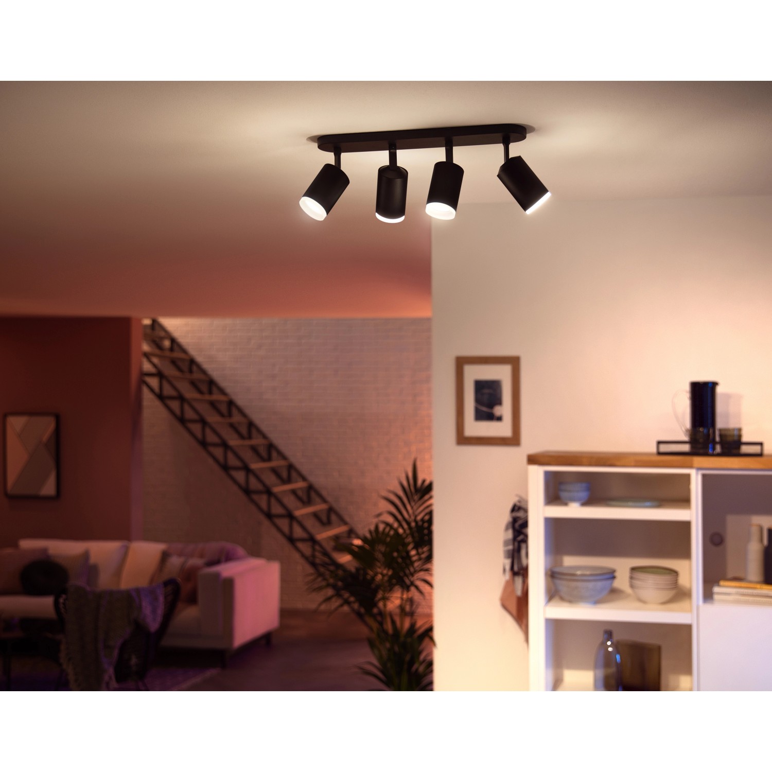 Philips Hue Bluetooth White & Color Ambiance Deckenspot Fugato in Schwarz 4 günstig online kaufen