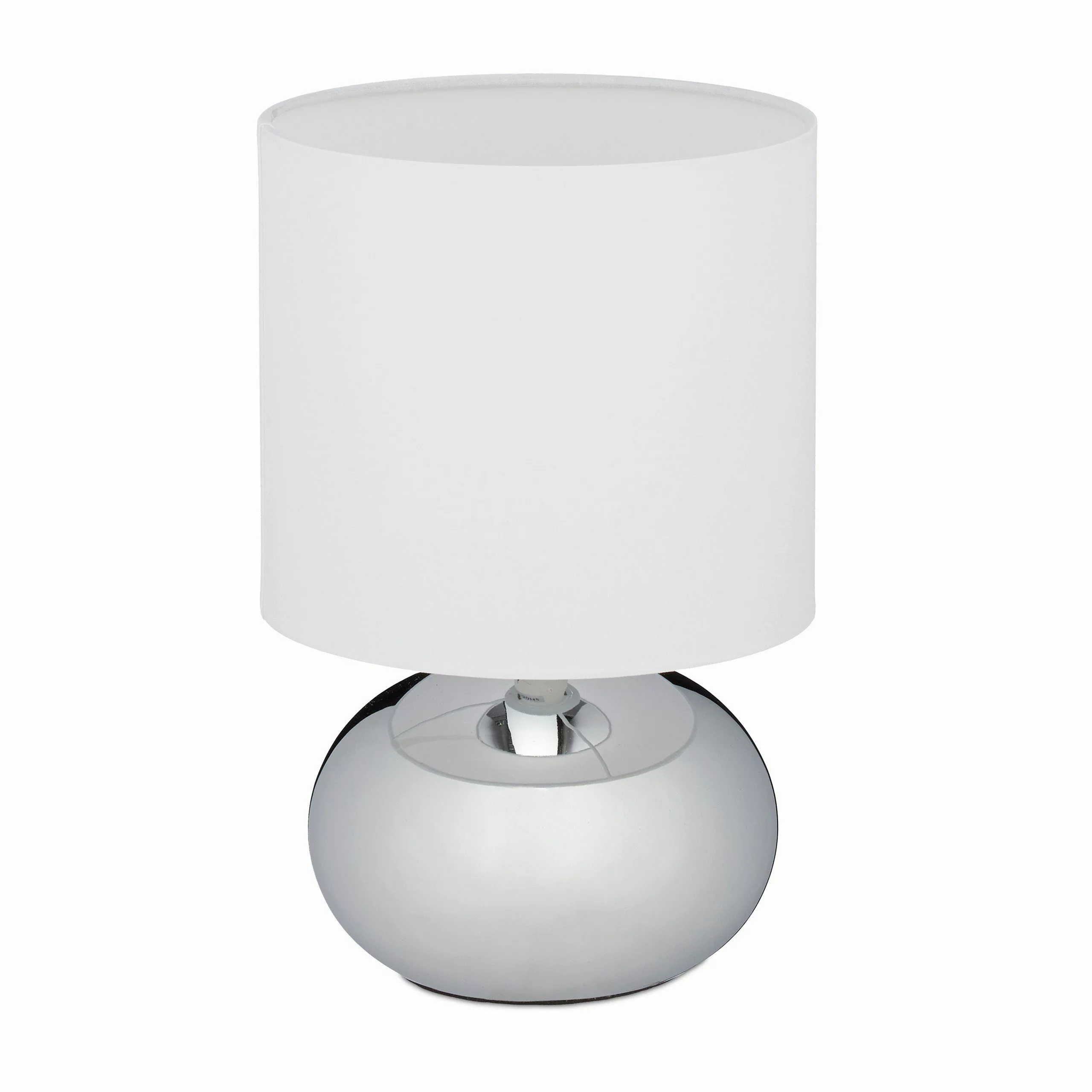 relaxdays Nachttischlampe Touch, Silber günstig online kaufen