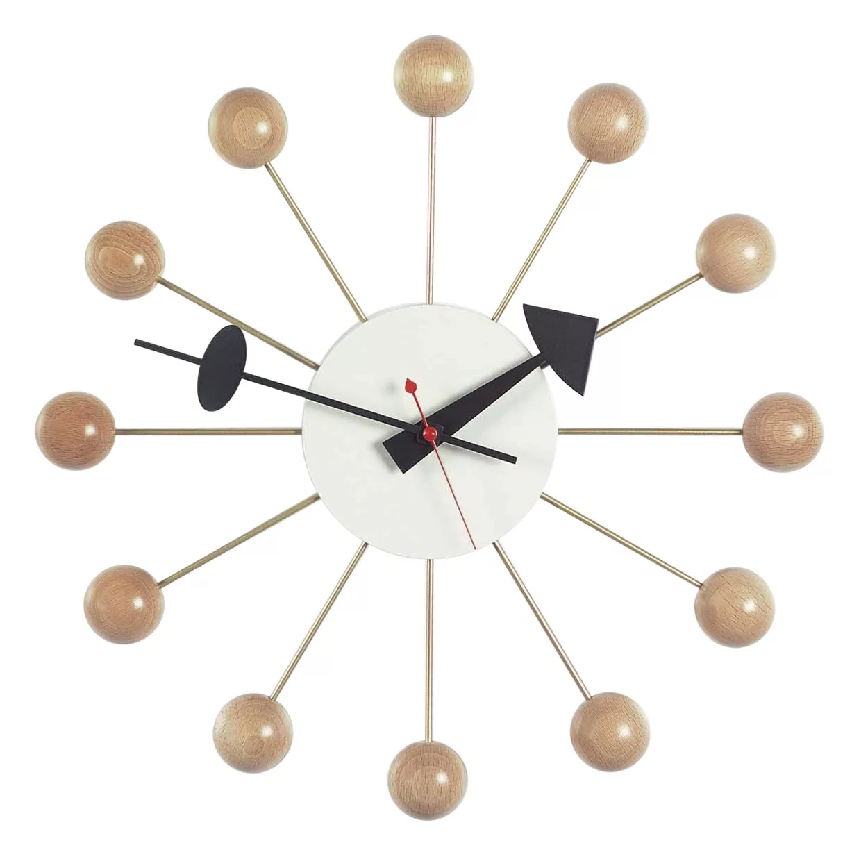 Vitra - Ball Clock Nelson Wanduhr - buche/Holz/Ø33cm günstig online kaufen