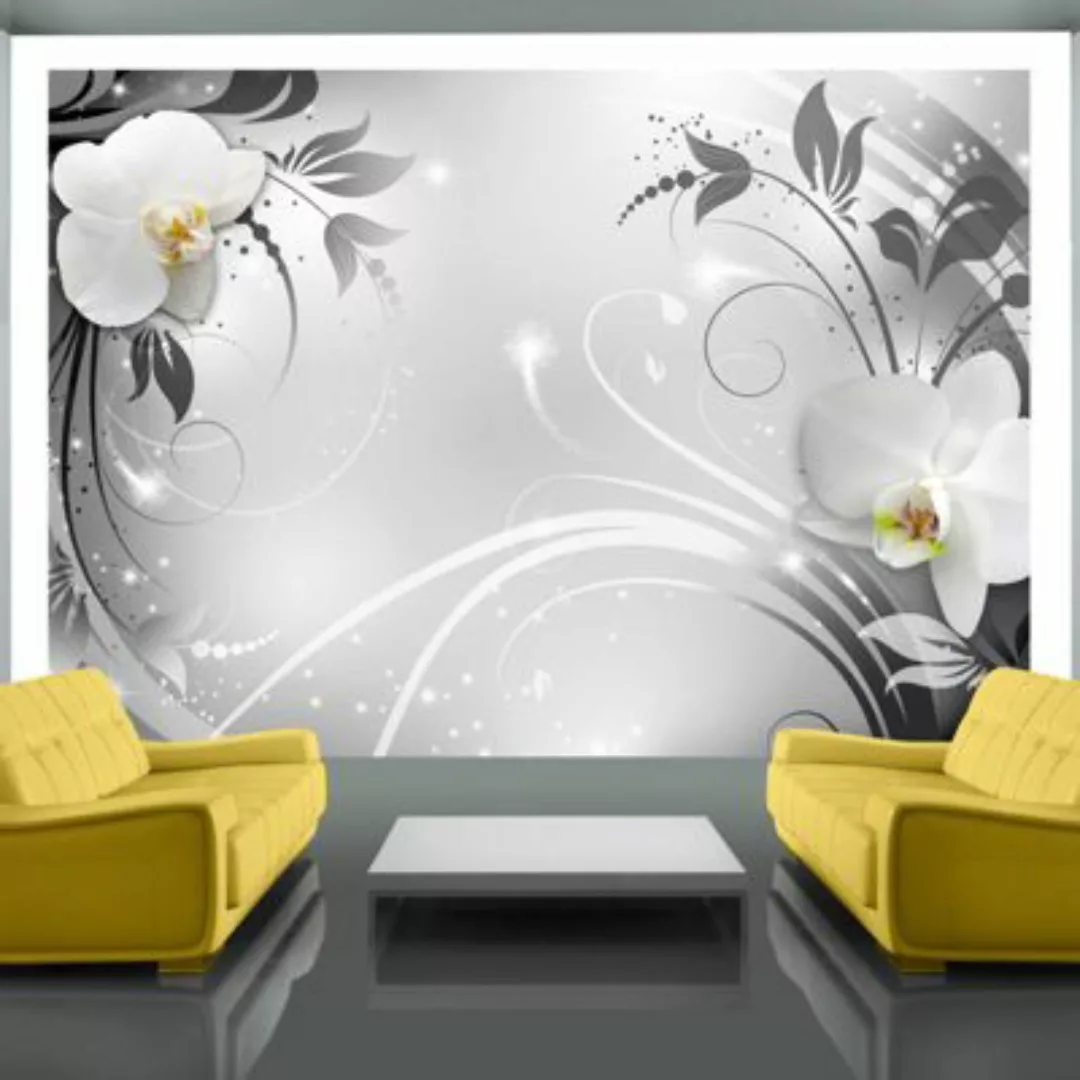 artgeist Fototapete Orchids on silver mehrfarbig Gr. 250 x 175 günstig online kaufen