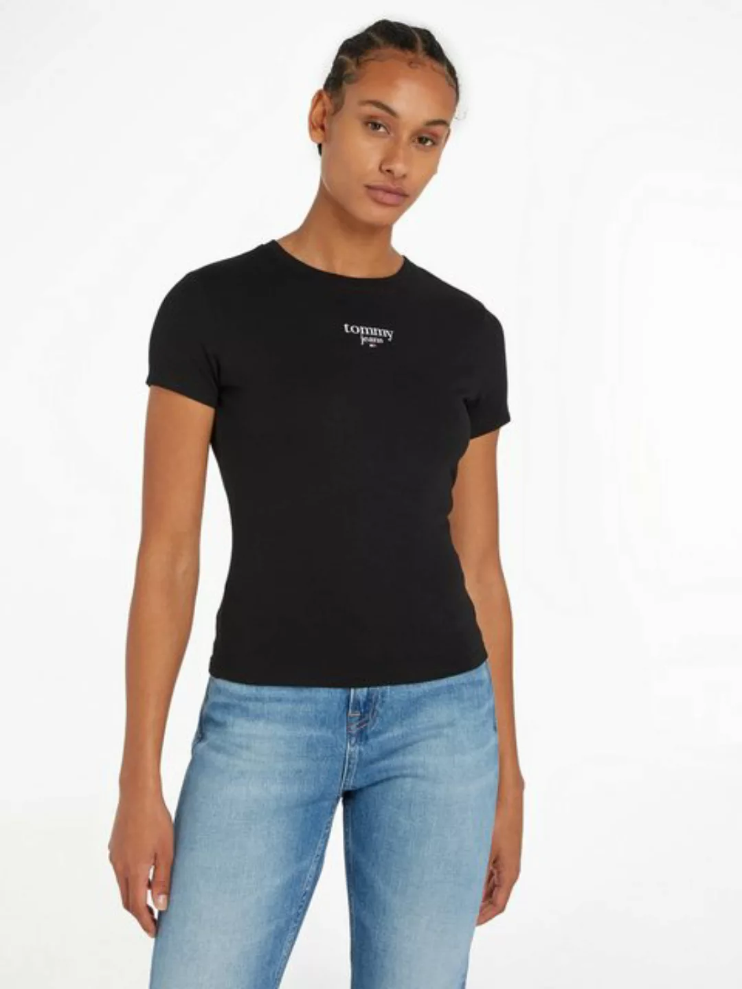 Tommy Jeans Rundhalsshirt TJW SLIM ESSENTIAL LOGO 1 SS EXT mit Tommy Jeans günstig online kaufen