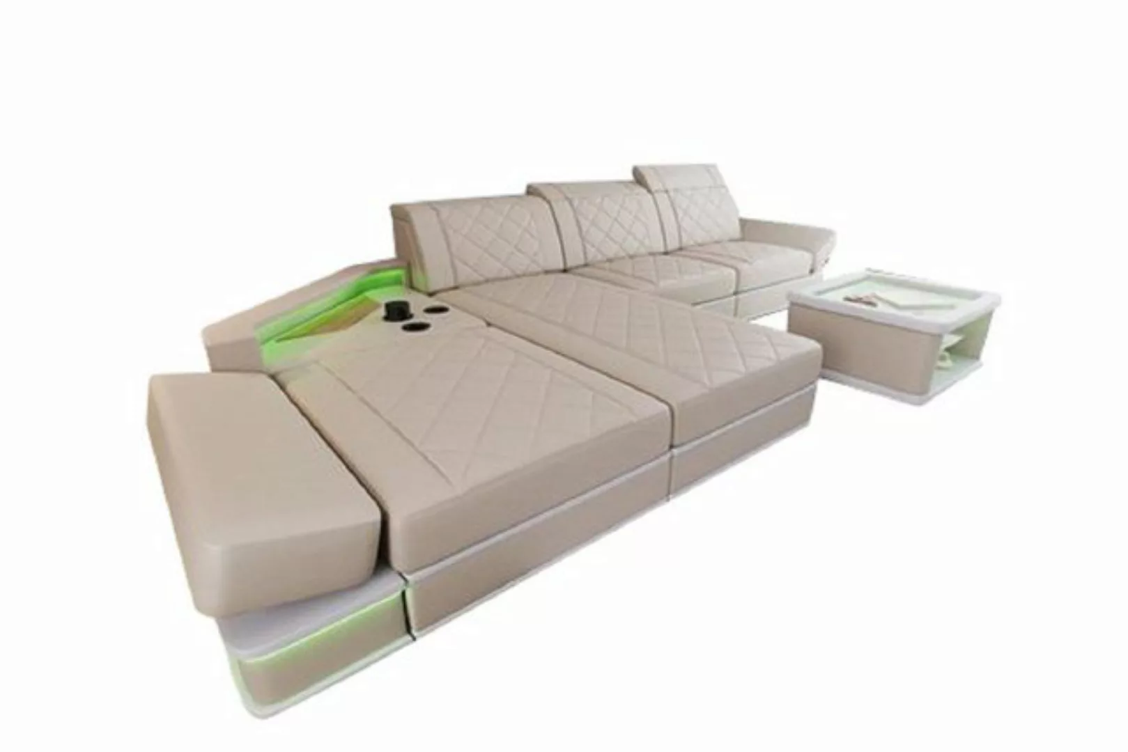 Sofa Dreams Ecksofa Leder Designer Sofa Couch Perugia L Form Ledersofa, Led günstig online kaufen