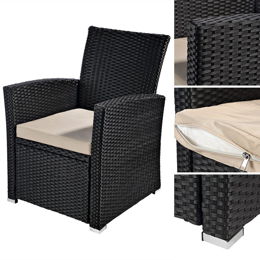 Melko Gartensessel Rattansessel Sessel Schwarz Rattan günstig online kaufen