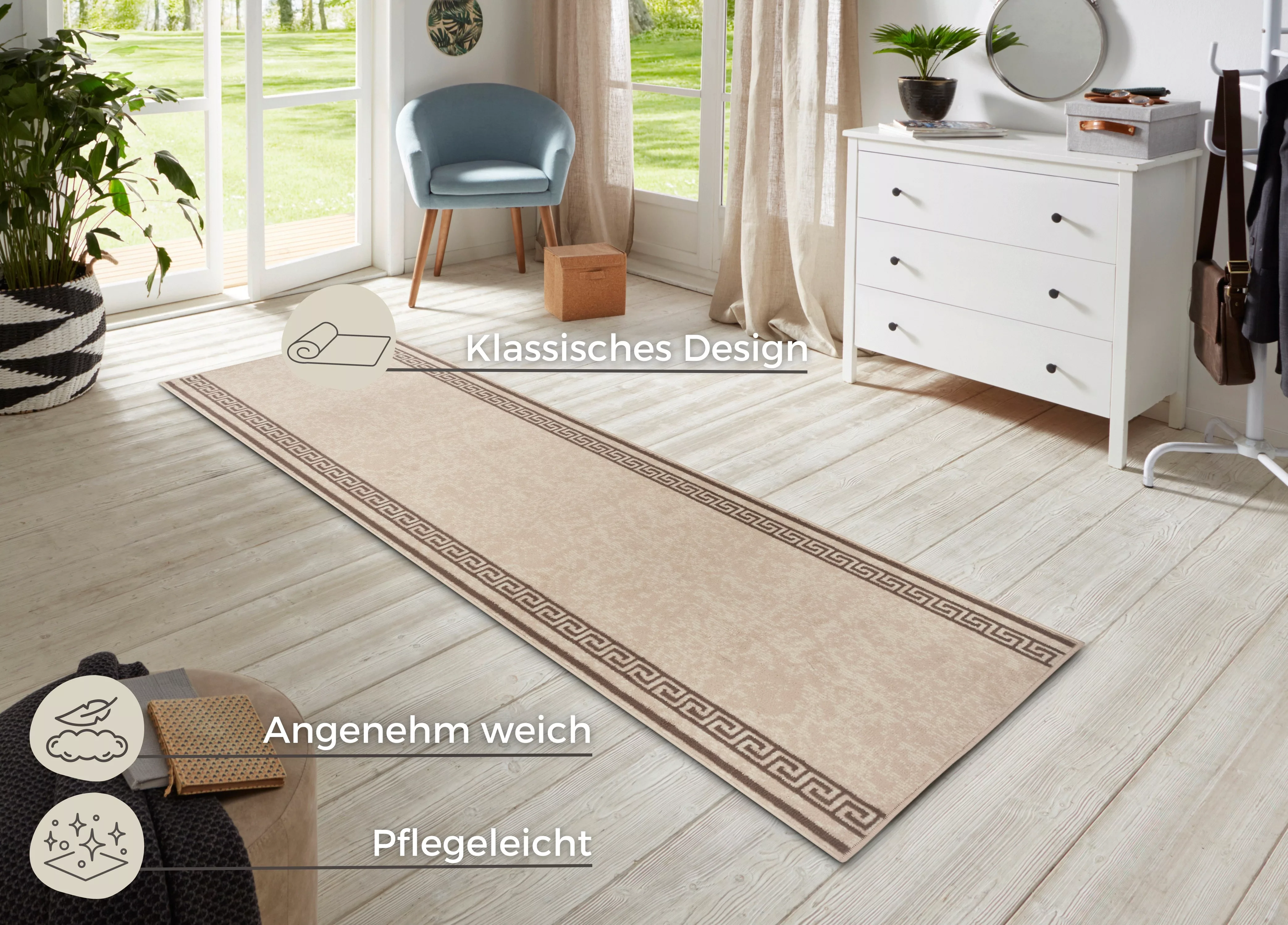 HANSE Home Läufer »Casa«, rechteckig, 9 mm Höhe, Kurzflor, Weich, Teppichlä günstig online kaufen