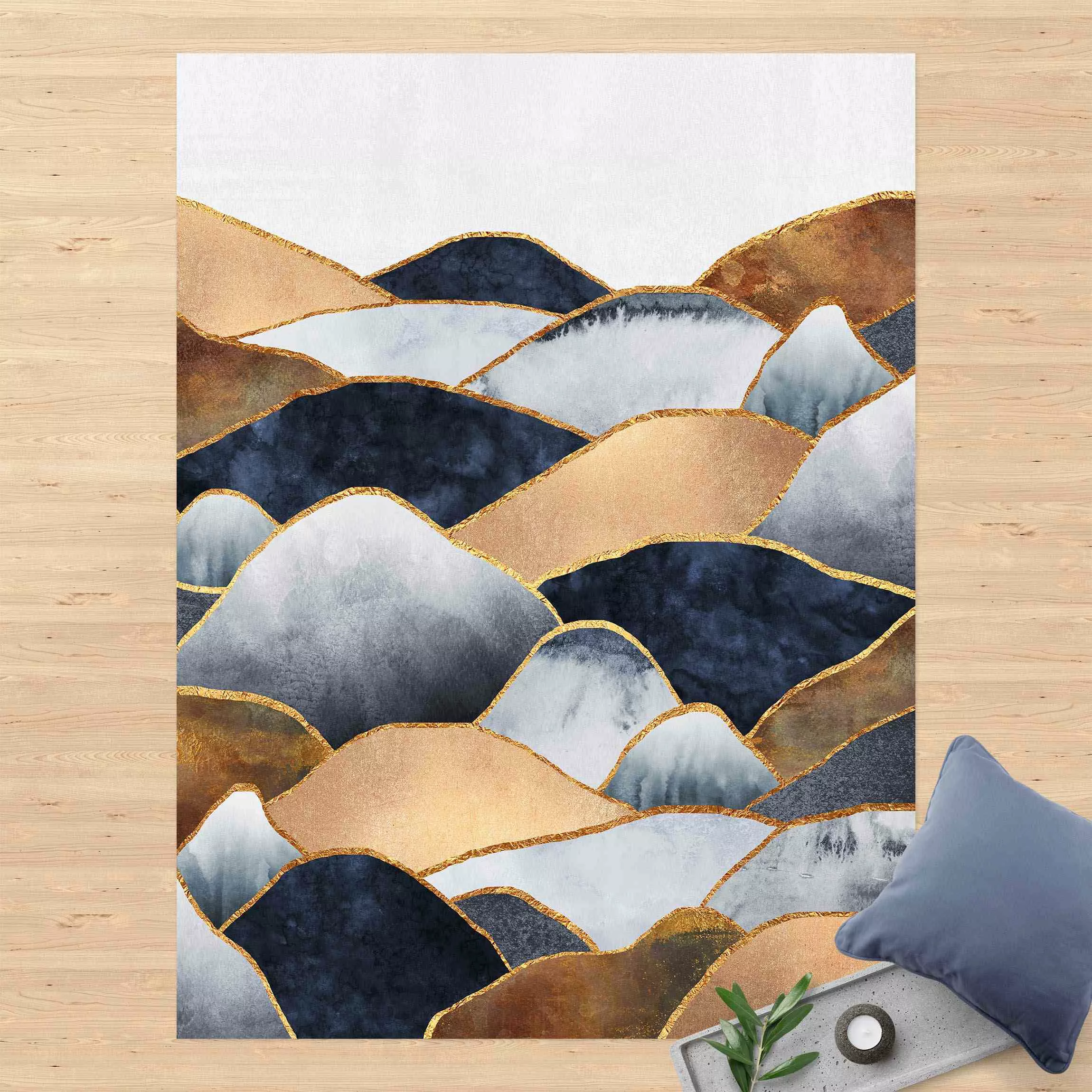 Vinyl-Teppich Goldene Berge Aquarell günstig online kaufen