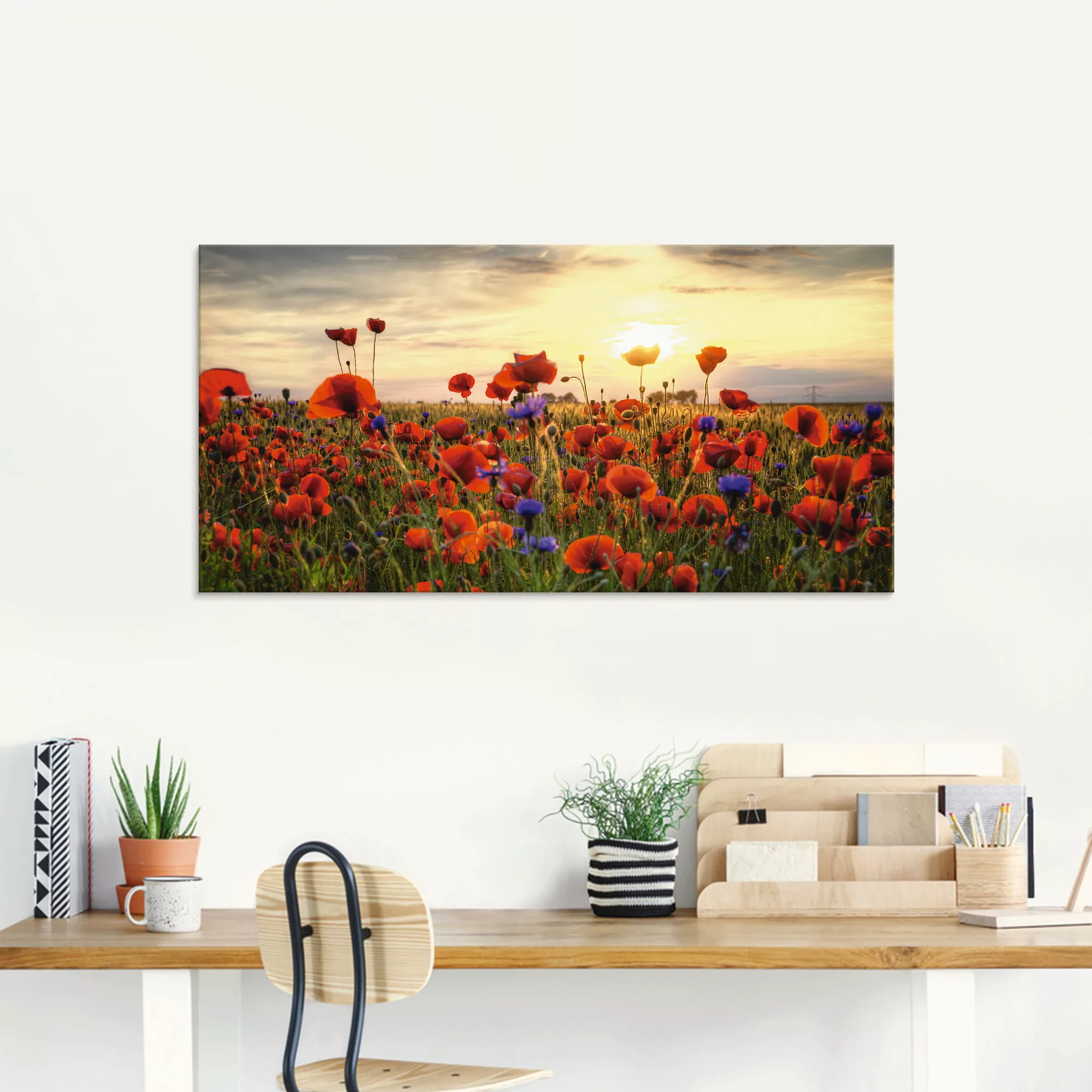 Artland Glasbild "Mohnblumen", Blumen, (1 St.) günstig online kaufen