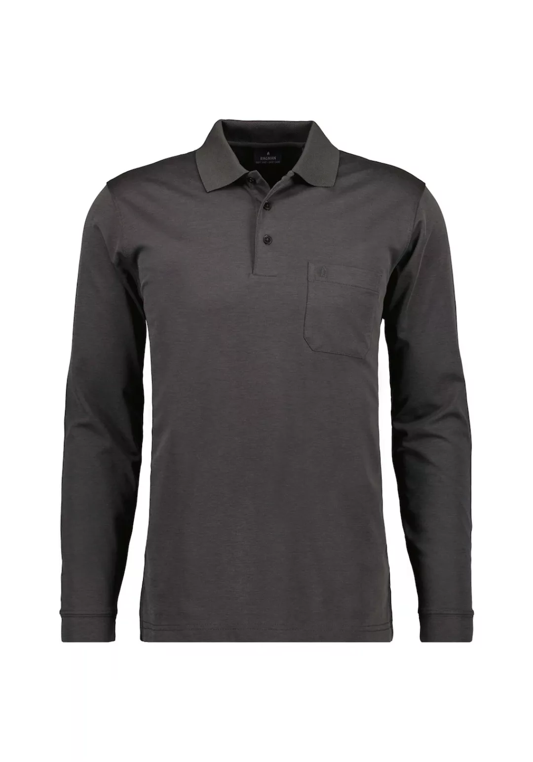 RAGMAN Poloshirt "Poloshirt Soft Knit Polo Knopf Langarm" günstig online kaufen