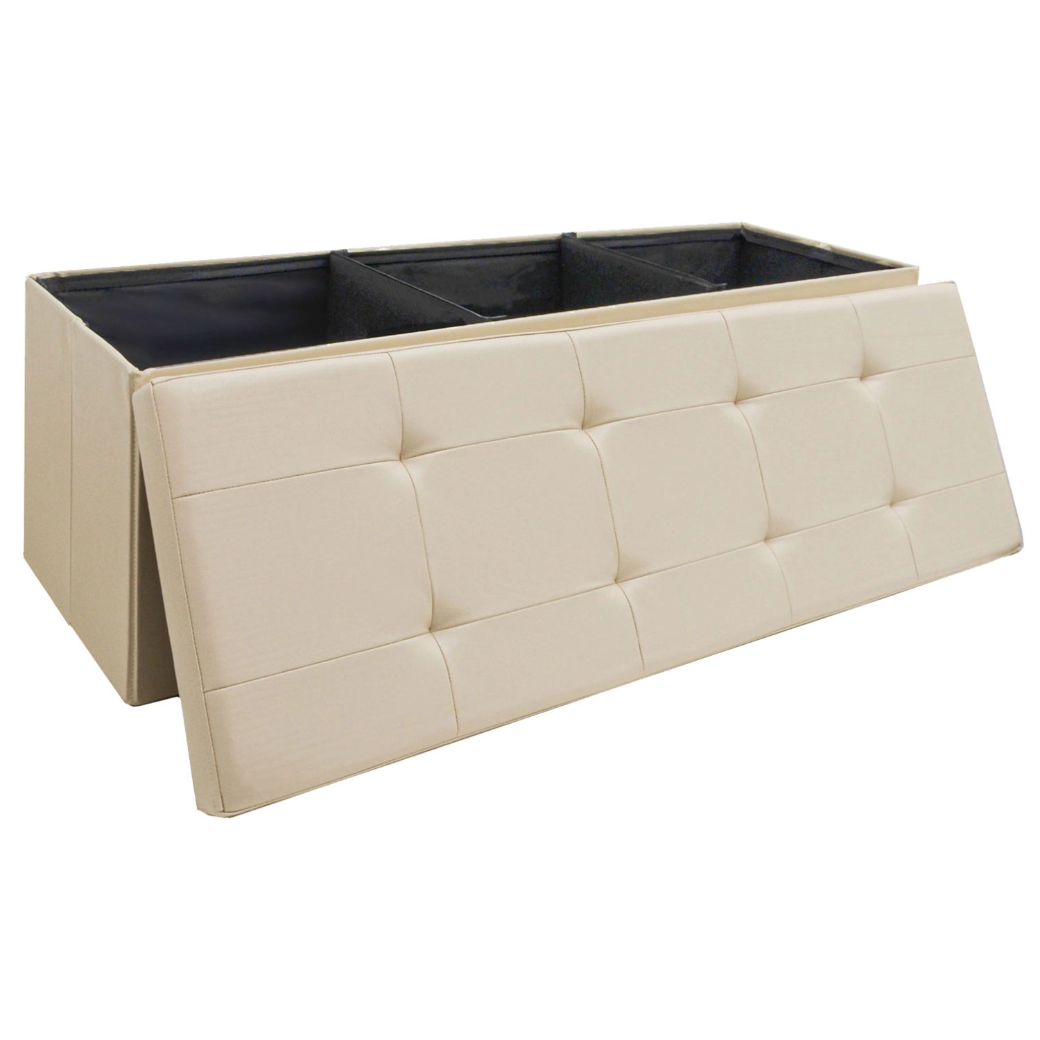 DuneDesign Sitzbank mit 120L Stauraum 110 x 38 x 38 cm in Beige günstig online kaufen