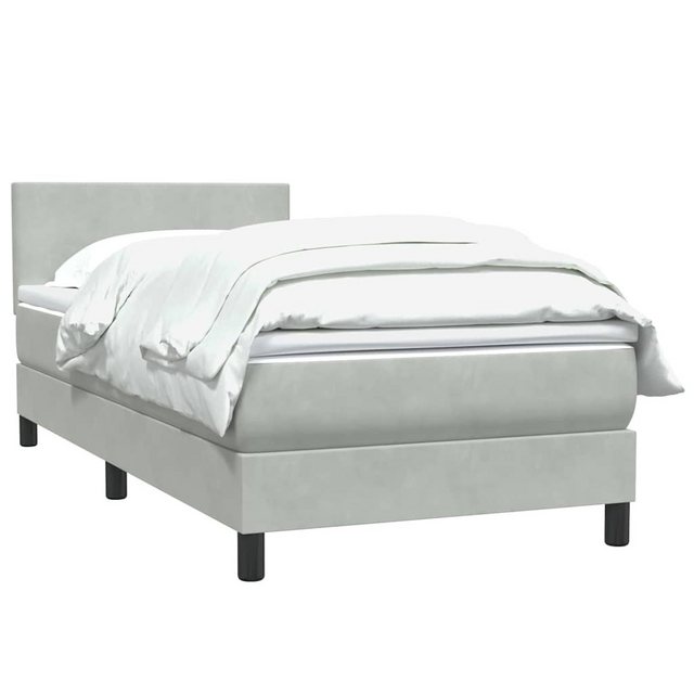 vidaXL Bett Boxspringbett mit Matratze Hellgrau 80x220 cm Samt günstig online kaufen