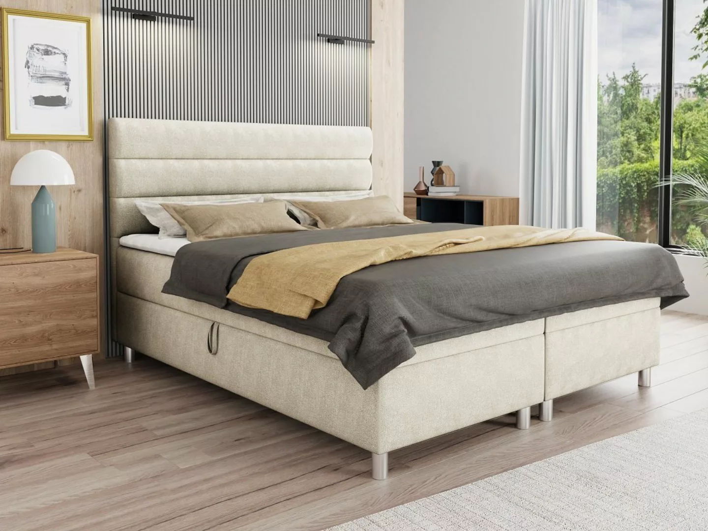 Deine Möbel 24 Boxspringbett Polsterbett Komplettbett Hotelbett BASIC (Eheb günstig online kaufen