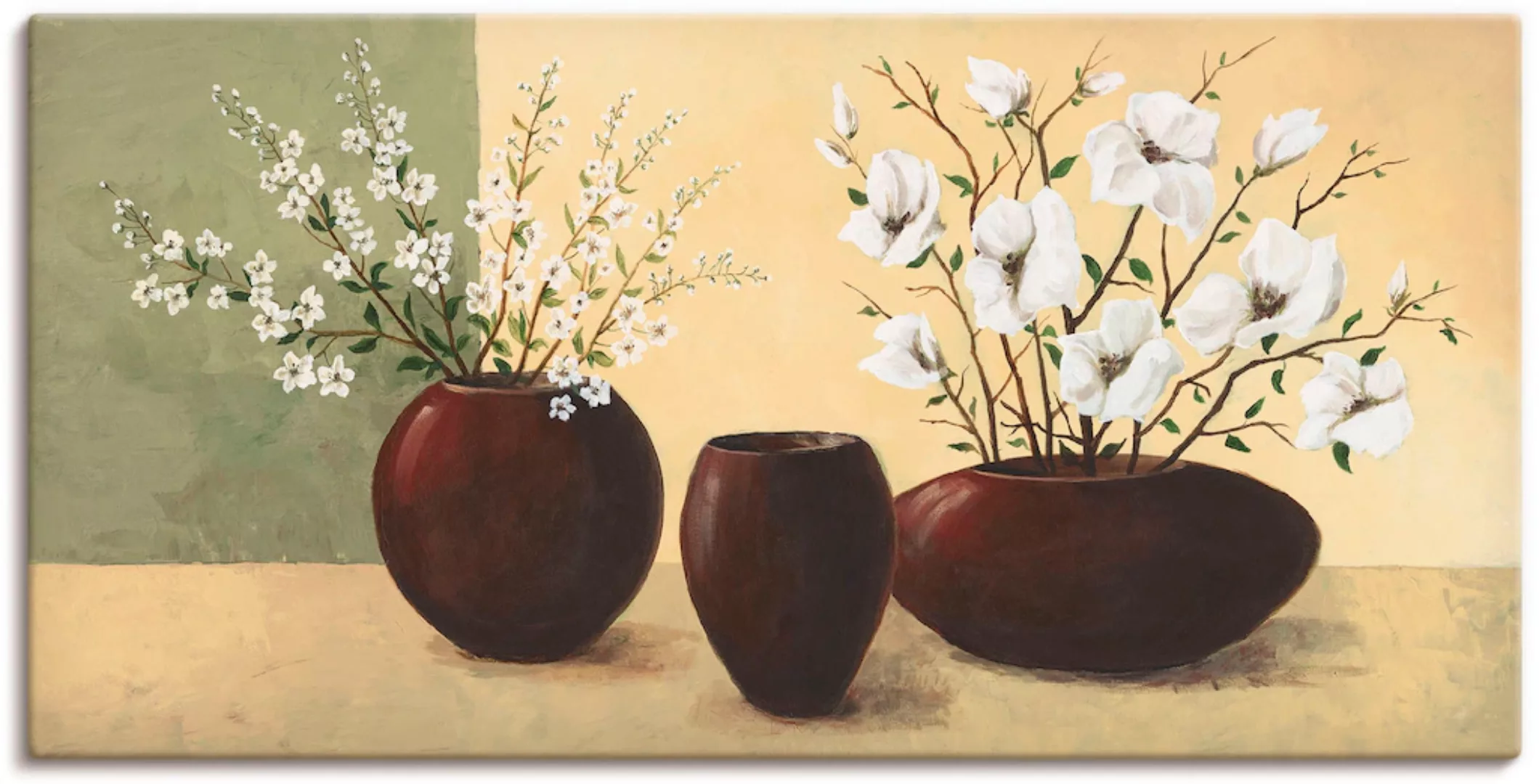 Artland Wandbild "Magnolien", Vasen & Töpfe, (1 St.), als Alubild, Outdoorb günstig online kaufen