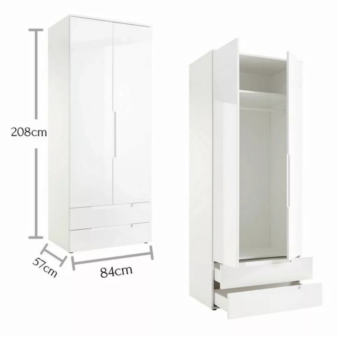 möbelando Kleiderschrank Suzette 84 x 208 x 57 cm (B/H/T) günstig online kaufen