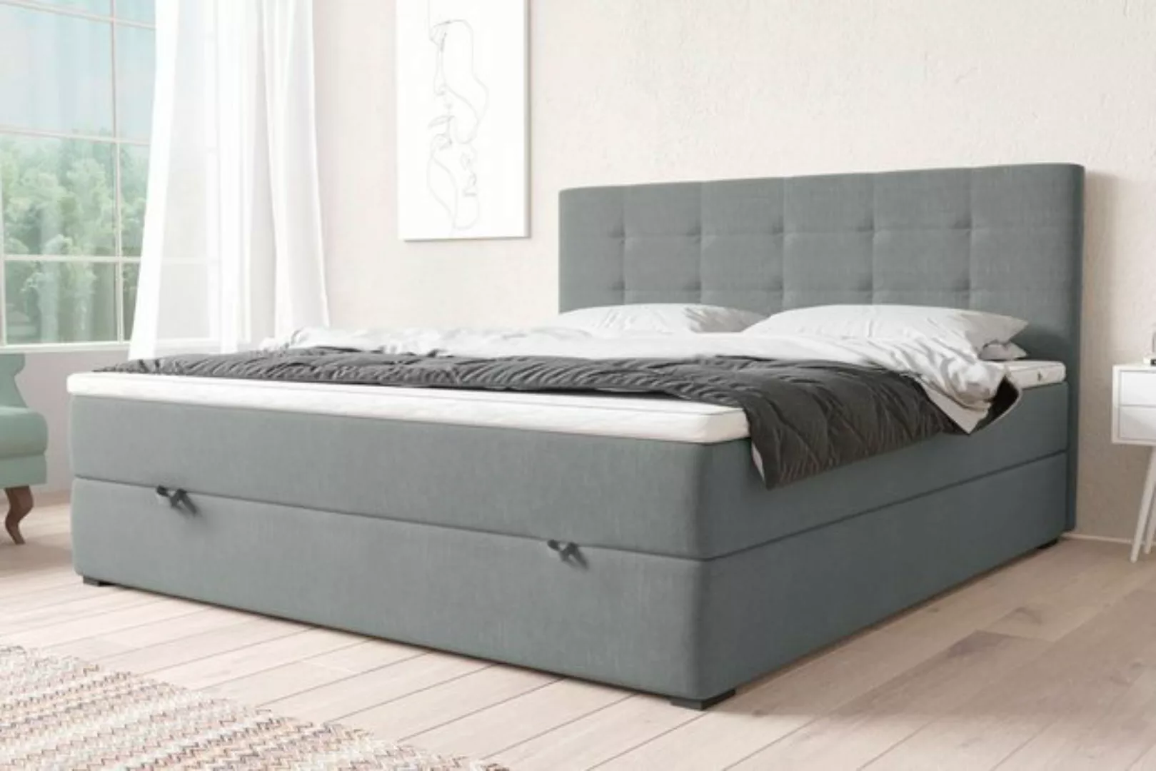 Stylefy Boxspringbett Pluto (Schlafzimmerbett, Bett), gepolstert günstig online kaufen
