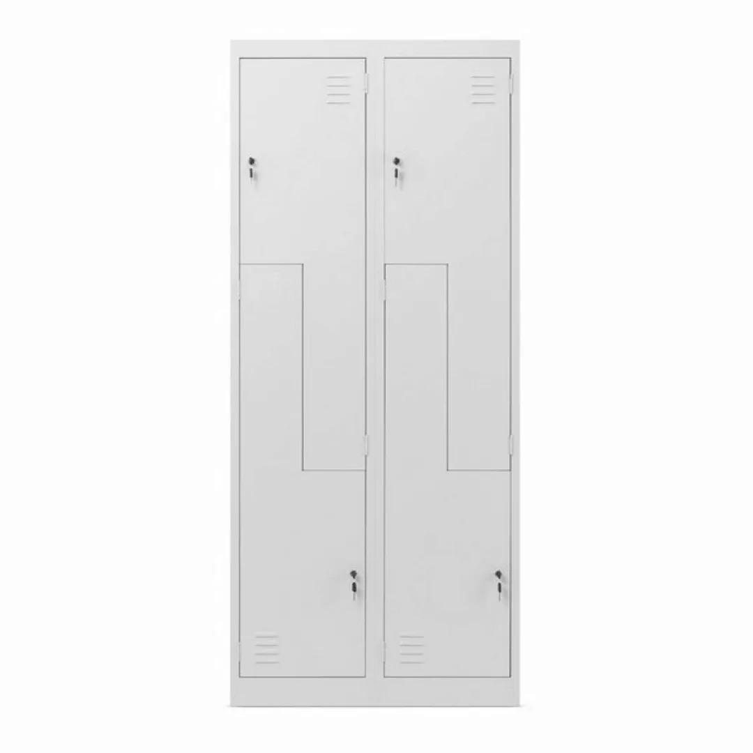 Jan Nowak Aktenschrank Spind Umkleideschrank Metallschrank grau 185x80x40 günstig online kaufen