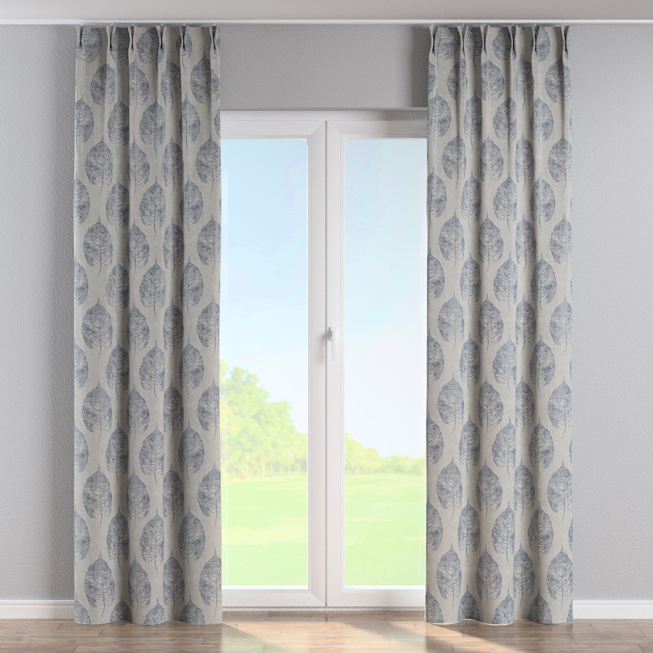 Vorhang mit flämischen 2-er Falten, grau-anthrazit, Imperia Premium (144-14 günstig online kaufen