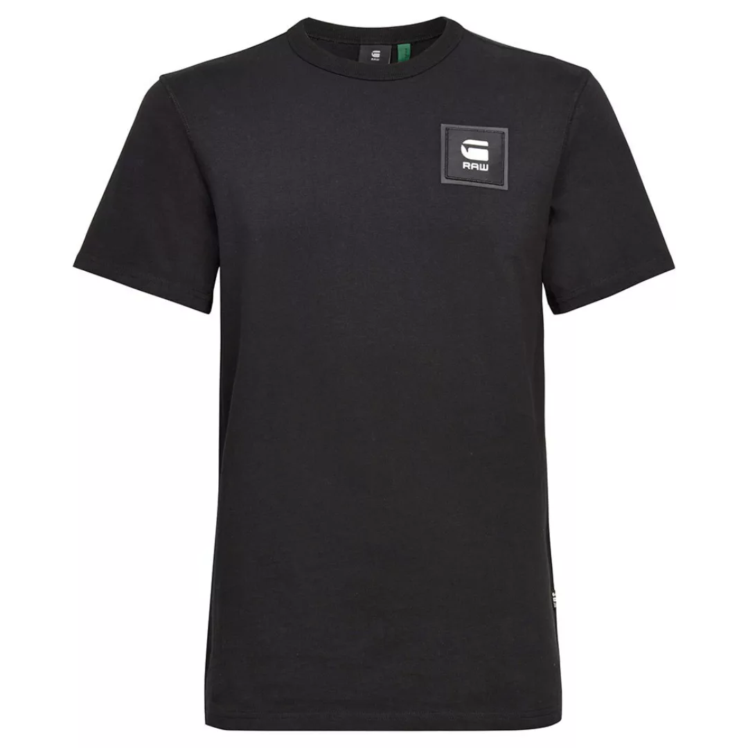 G-star Badge Logo+ Ribbed Kurzarm T-shirt 2XS Dark Black günstig online kaufen