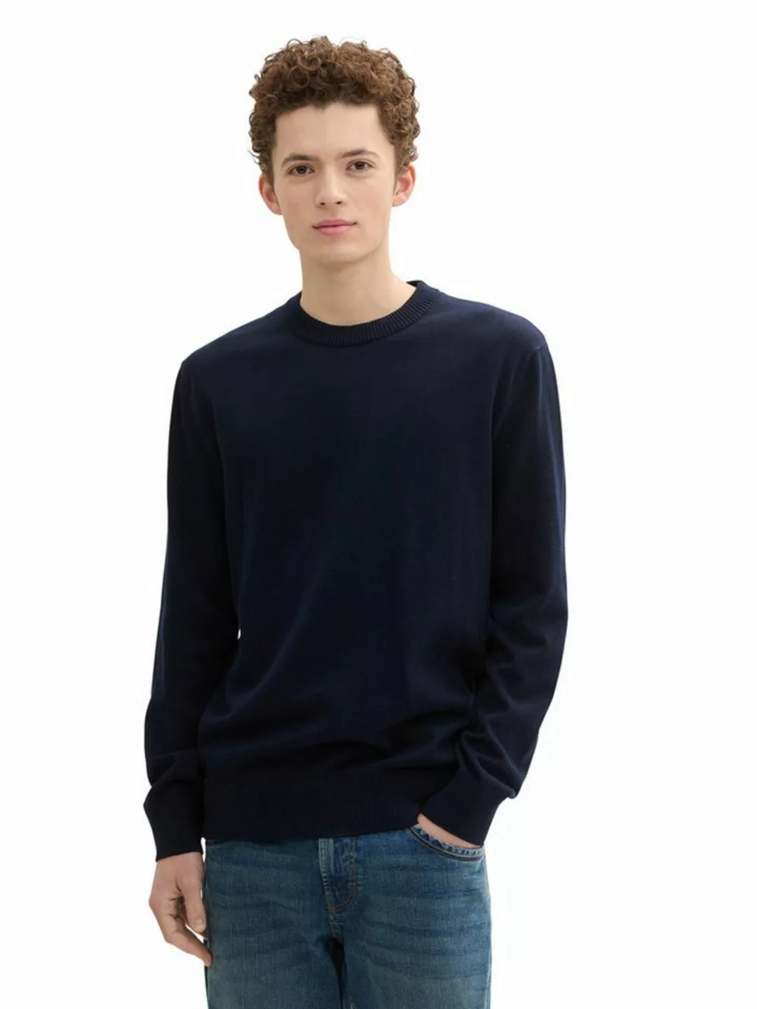 TOM TAILOR Denim Strickpullover, mit Rundhalsausschnitt günstig online kaufen