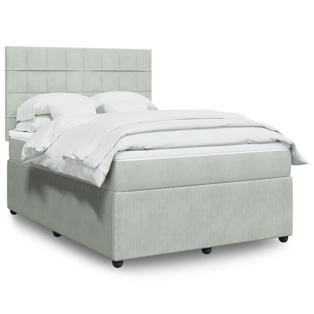 vidaXL Boxspringbett mit Matratze Hellgrau 160x200 cm Samt2098810 günstig online kaufen