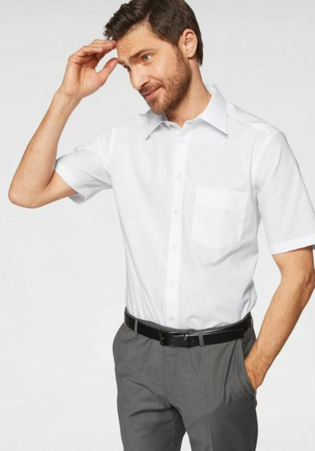 OLYMP Luxor Hemd Comfort Fit Weiß Kurzarm - Größe 48 günstig online kaufen