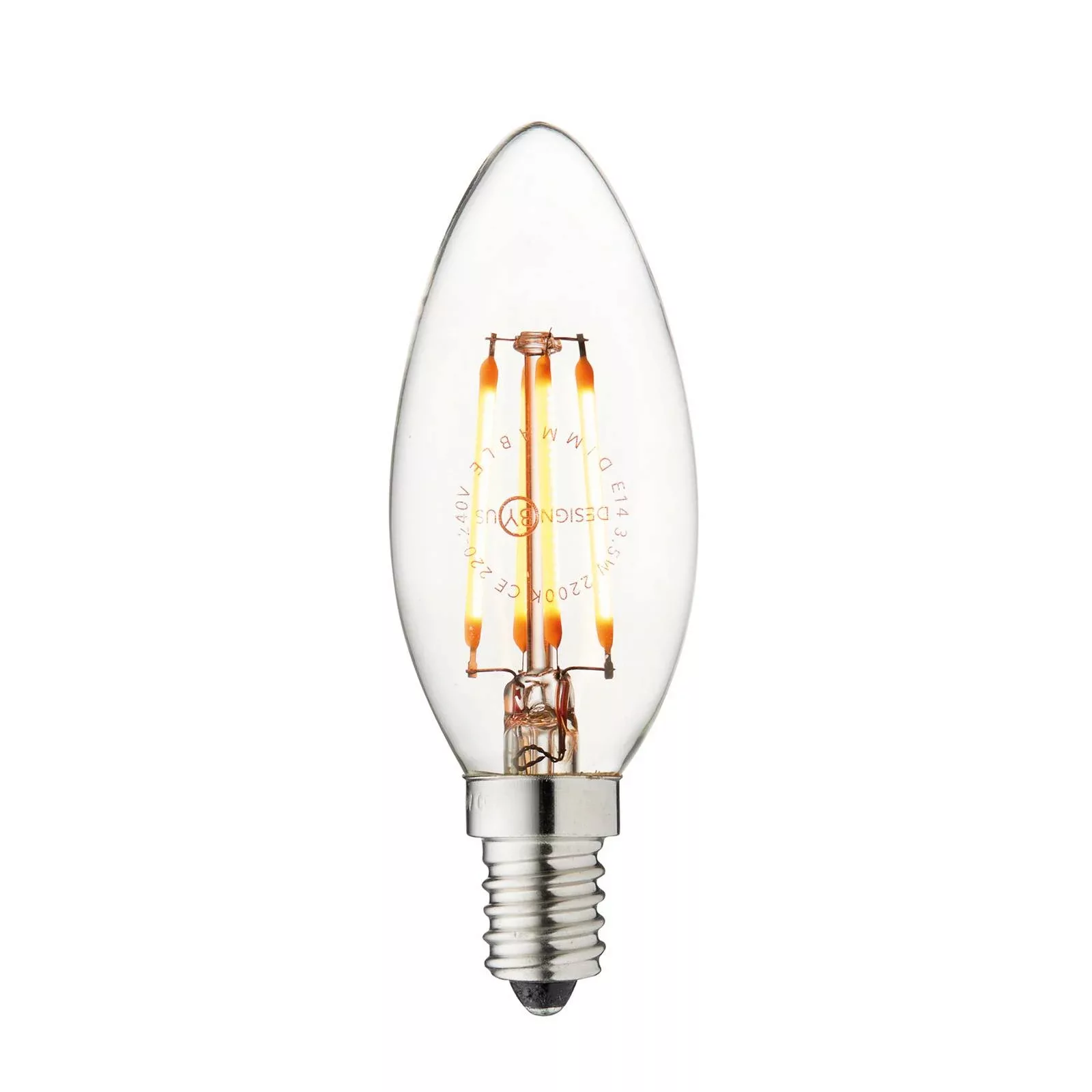 LED-Kerzenlampe, E14, 3,5 W, 2.200 K, Filament, dimmbar günstig online kaufen
