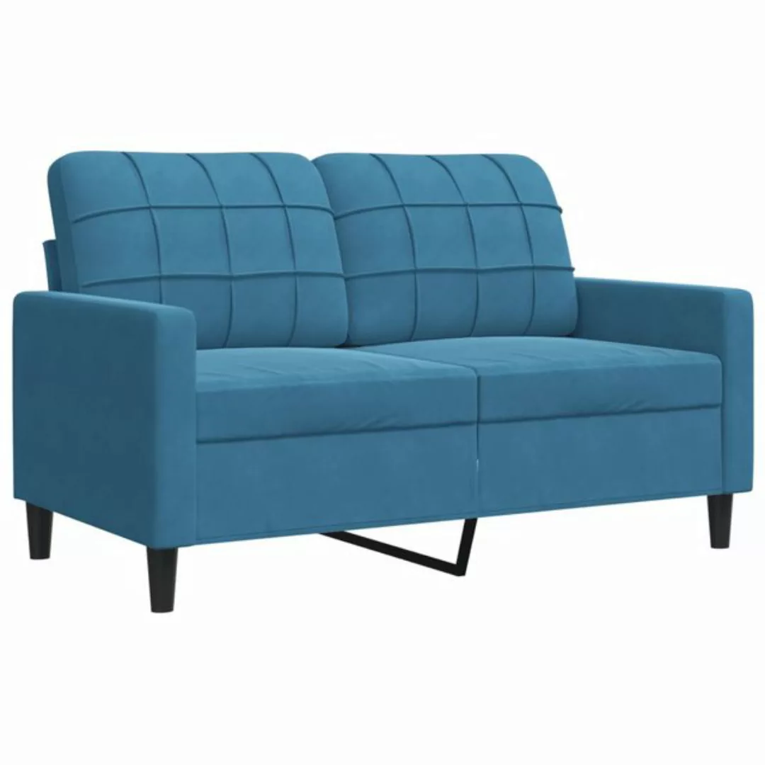 vidaXL Sofa 2-Sitzer-Sofa Blau 120 cm Samt günstig online kaufen