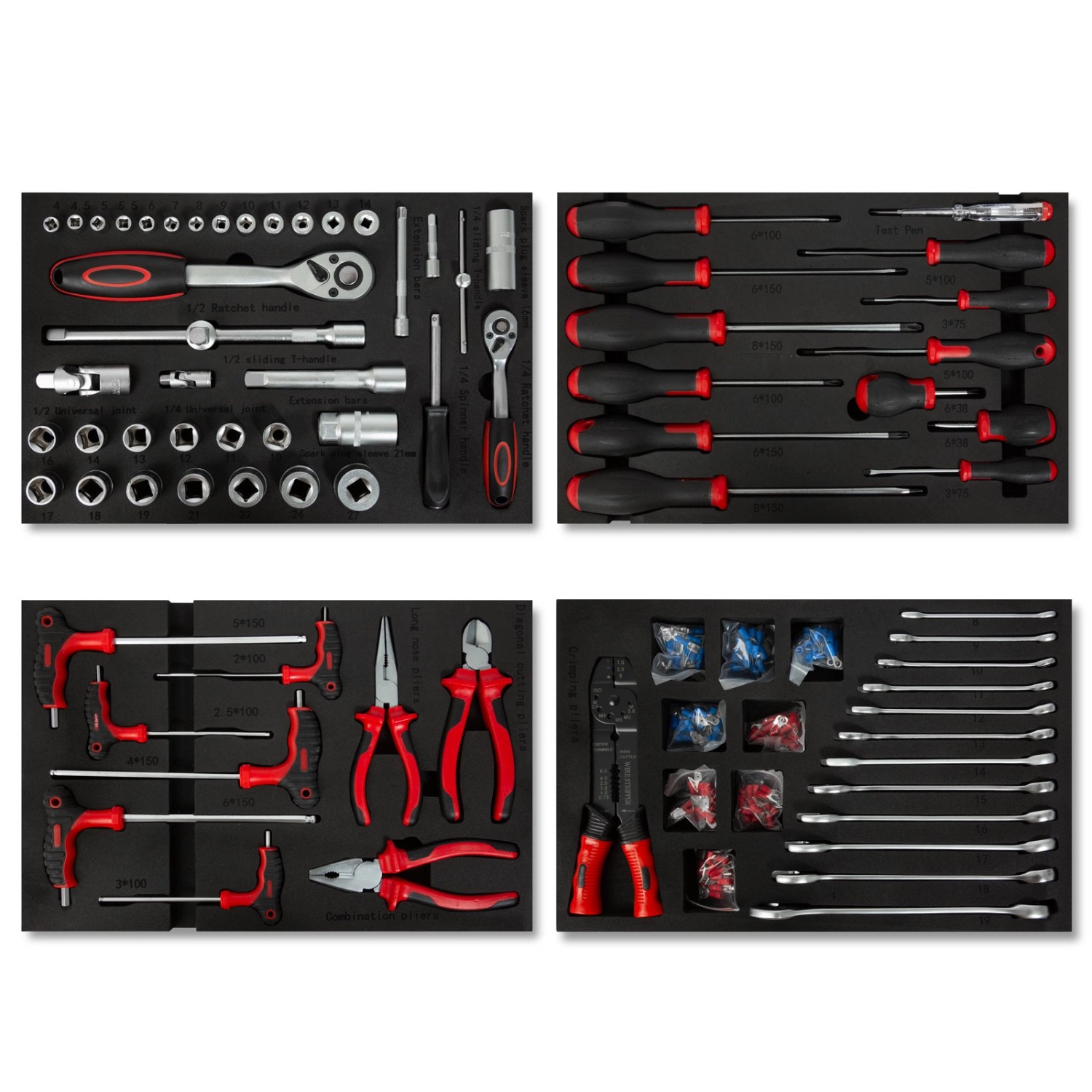 EBERTH Multitool Werkzeug Set 81 Teile für Werkzeugwagen für 4 Schubladen R günstig online kaufen