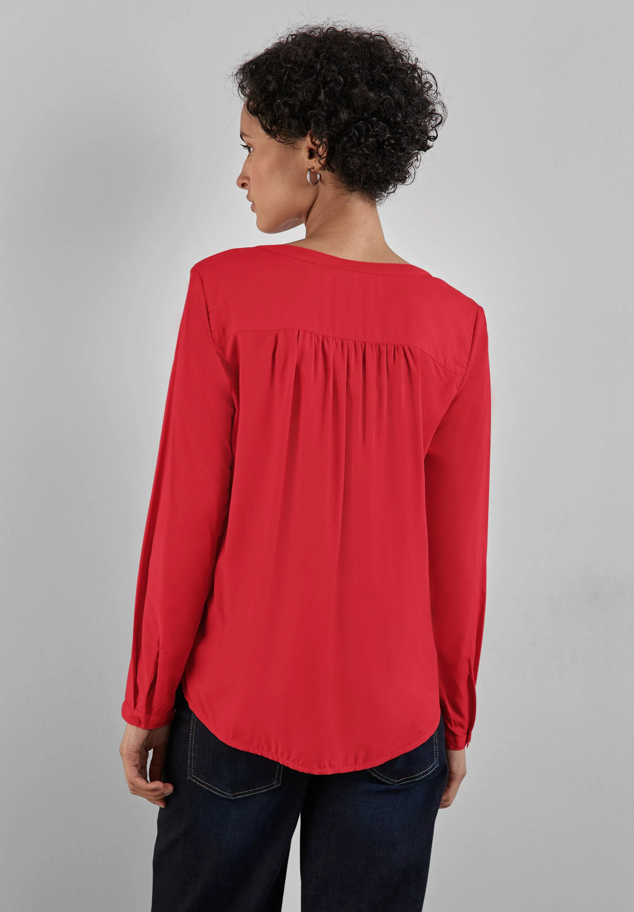 STREET ONE Klassische Bluse Street One Uni Basic Bluse in Mandarin Red (1-t günstig online kaufen