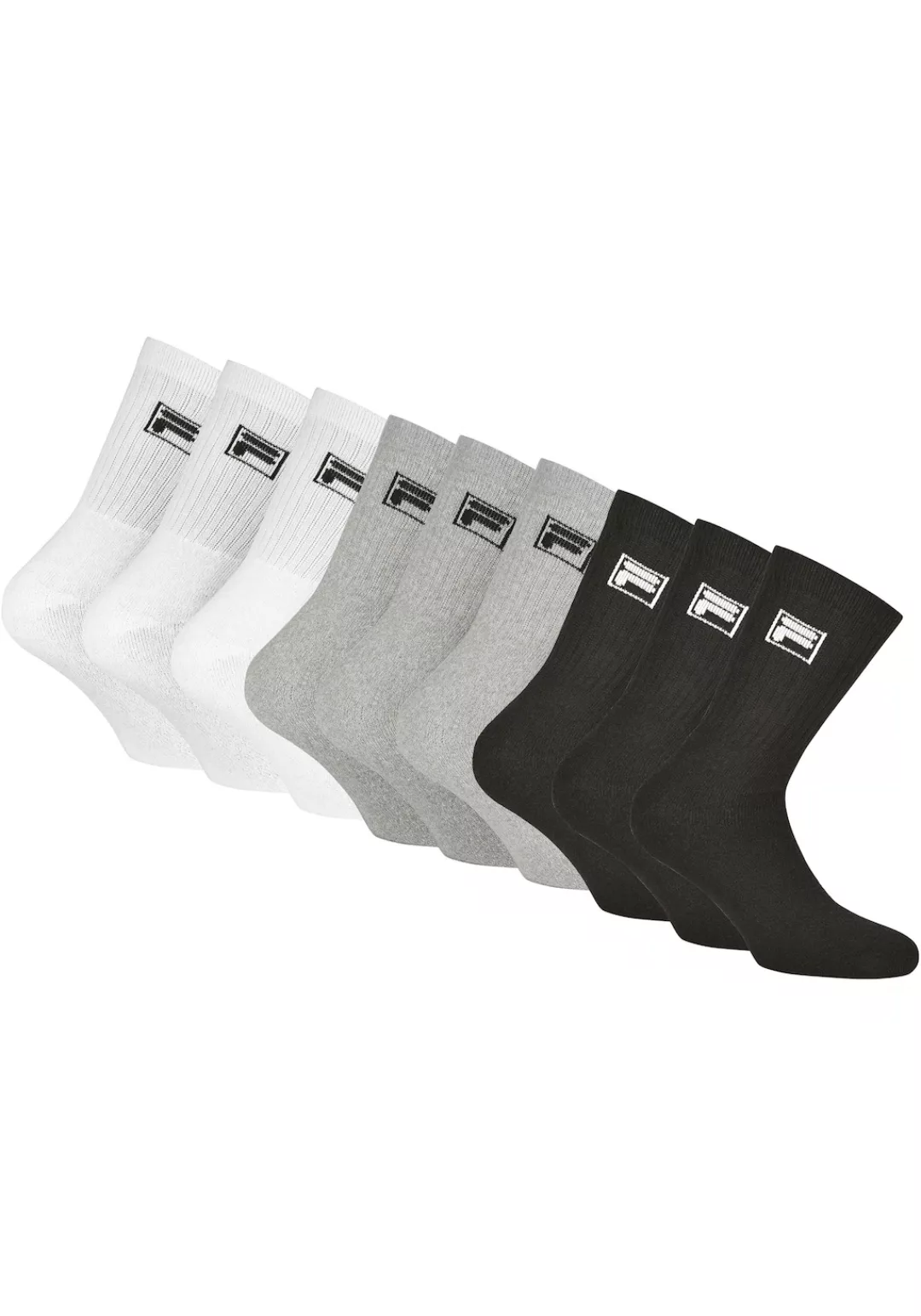 Fila Sportsocken, (9er Pack), mit langem Rippenbündchen günstig online kaufen