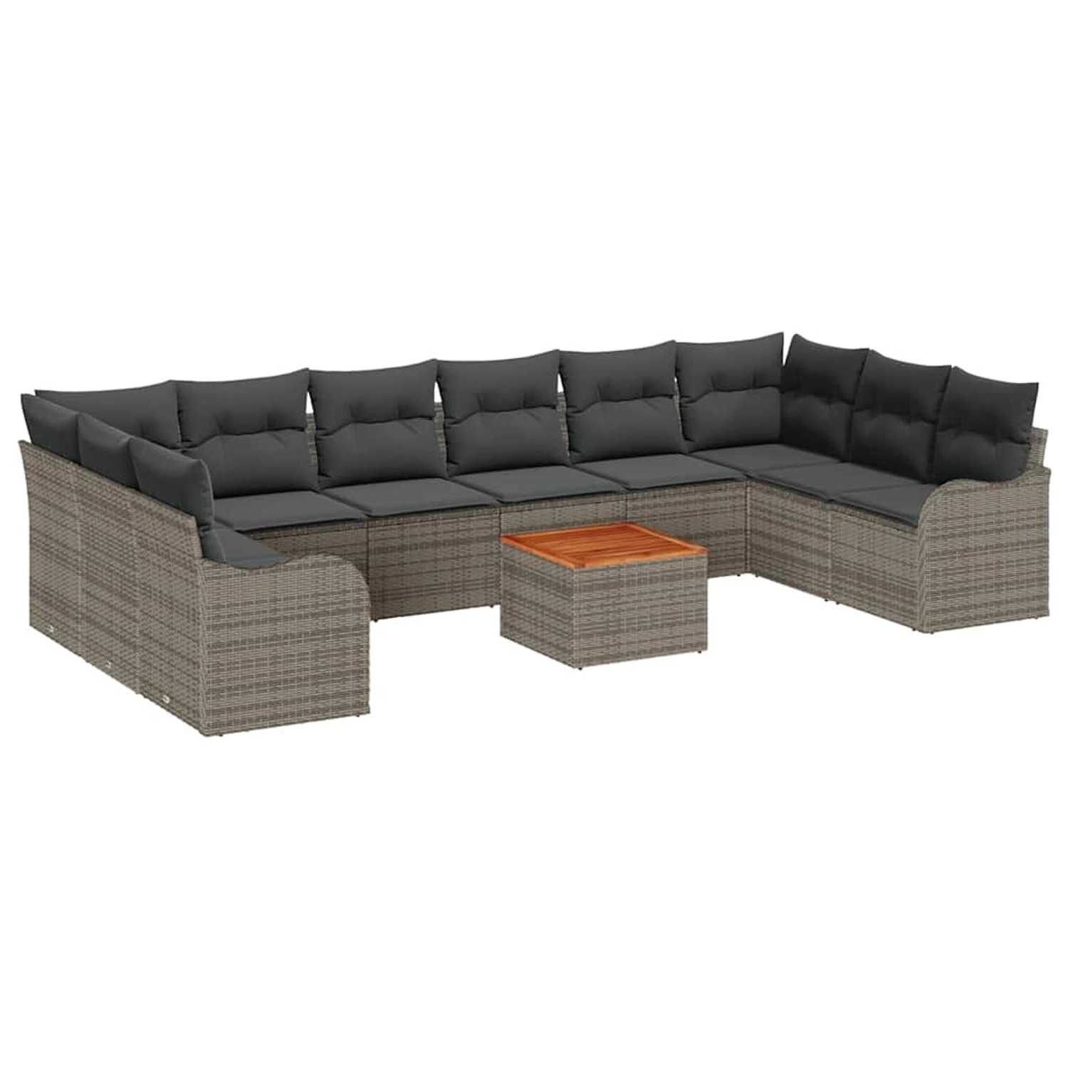 vidaXL Garten-Sofa-Set 10-Tlg Grau Poly Rattan 3347496 günstig online kaufen