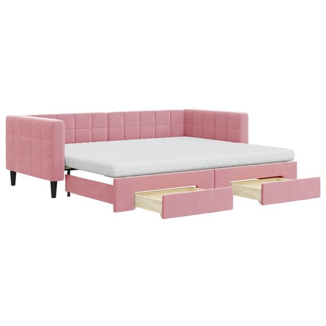 vidaXL Gästebett Gästebett Tagesbett Ausziehbar mit Schubladen Rosa 90x200 günstig online kaufen