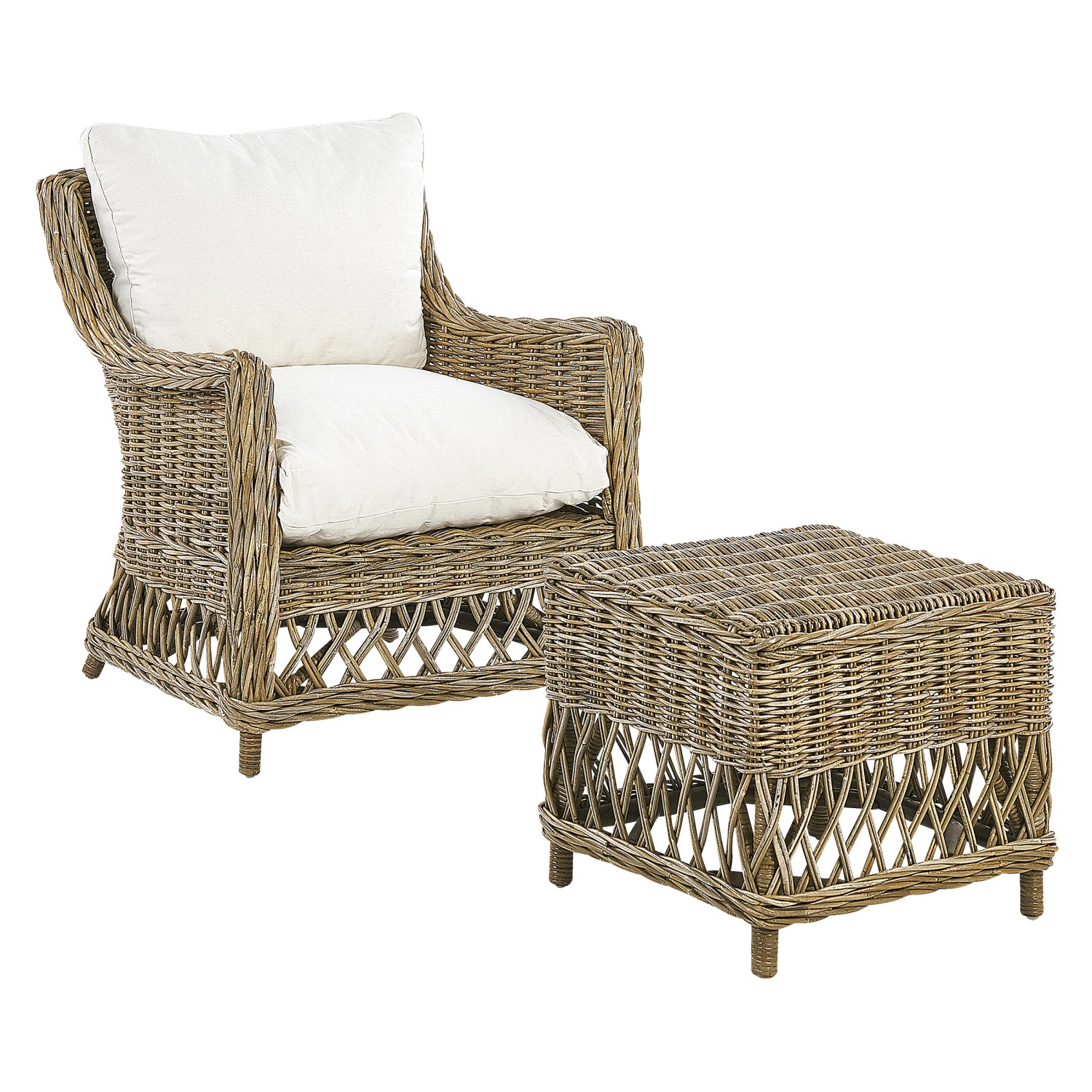 Beliani Sessel Naturfarben Beige Weiss 70x66x78 günstig online kaufen
