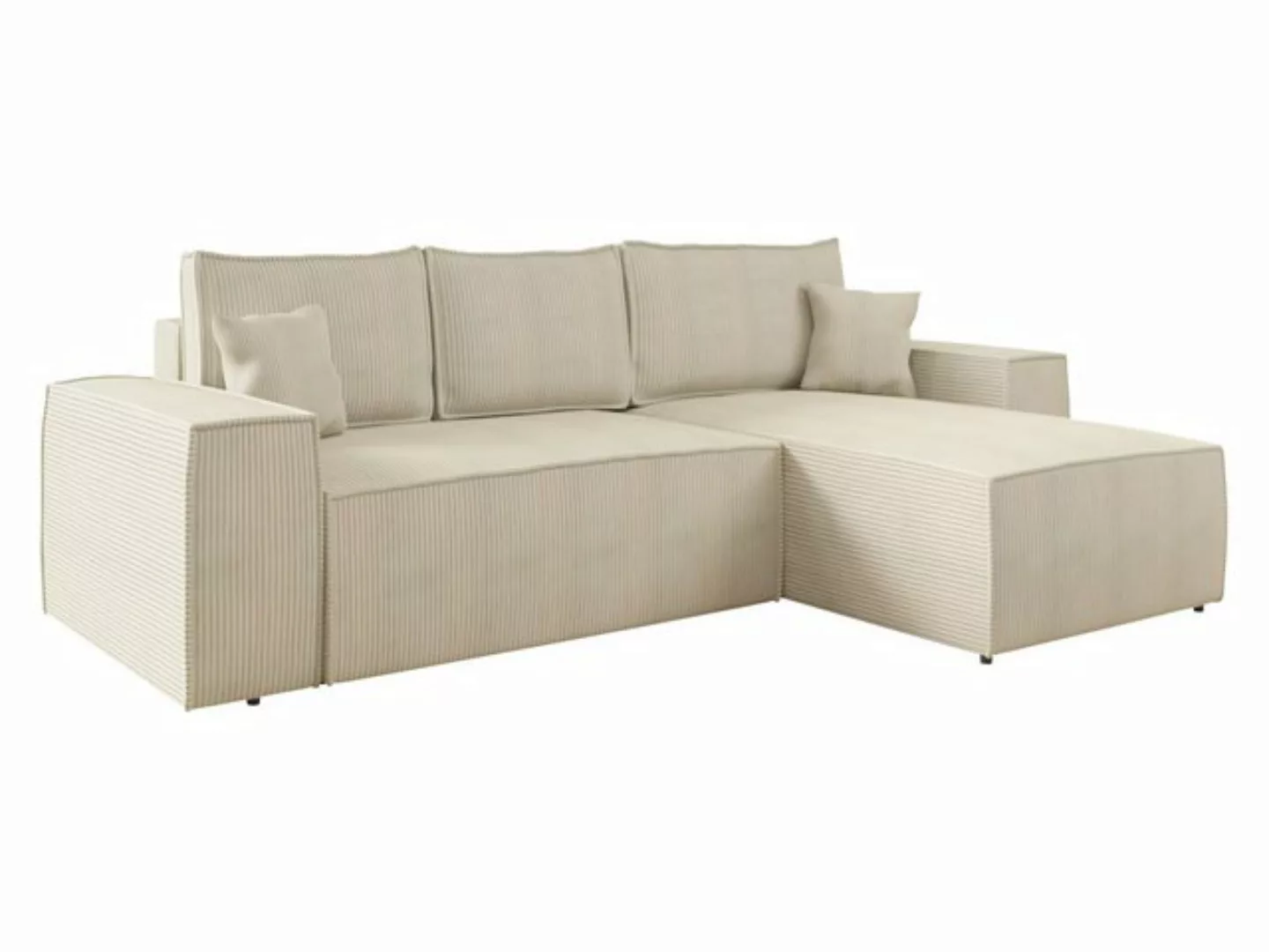 MIRJAN24 Ecksofa Malaga L Cord, mit Bettkasten und Schlaffunktion, Rückenle günstig online kaufen