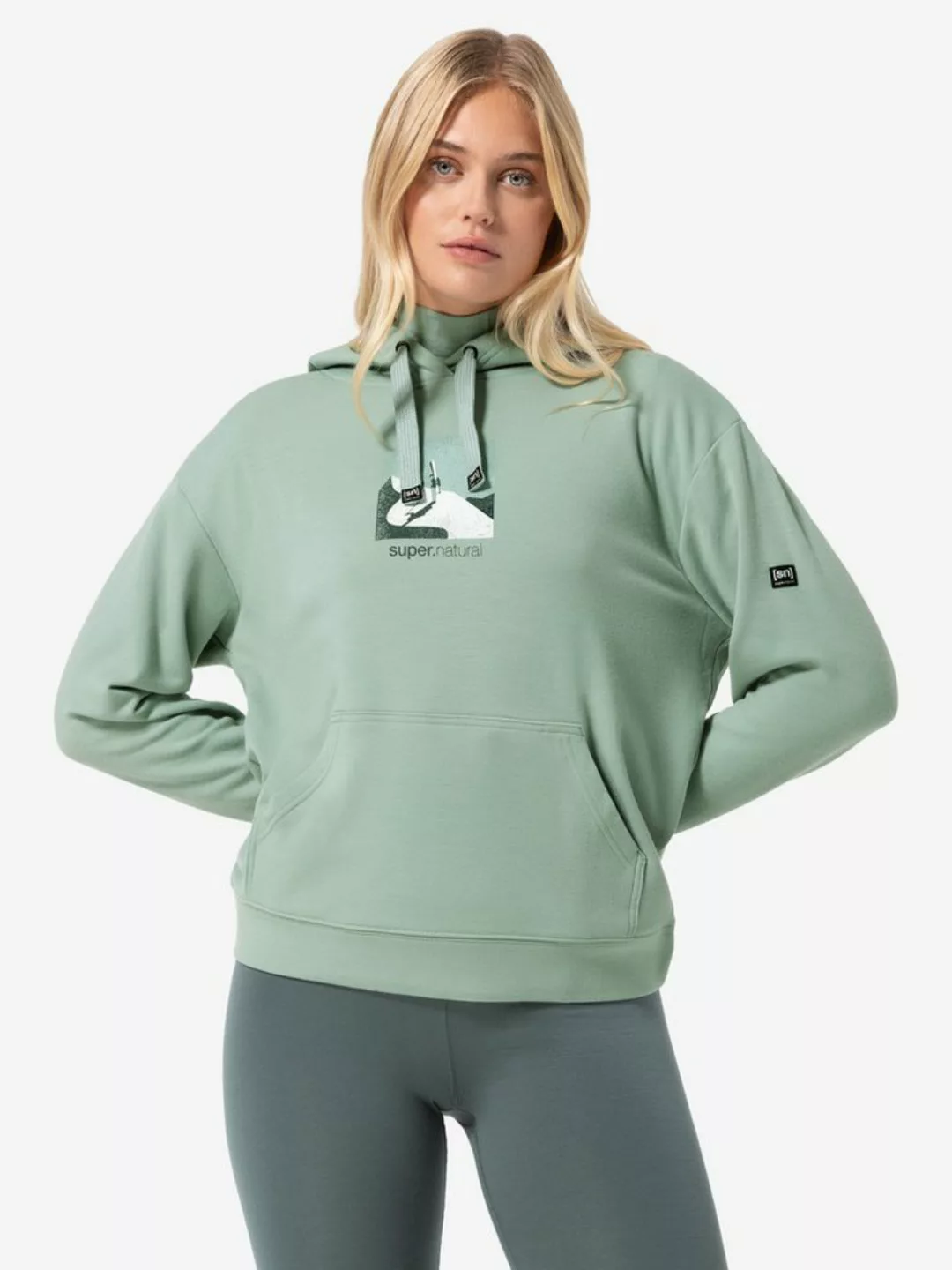 SUPER.NATURAL Sweatshirt für Damen, Merino ALMOST DONE mit Berg Motiv günstig online kaufen