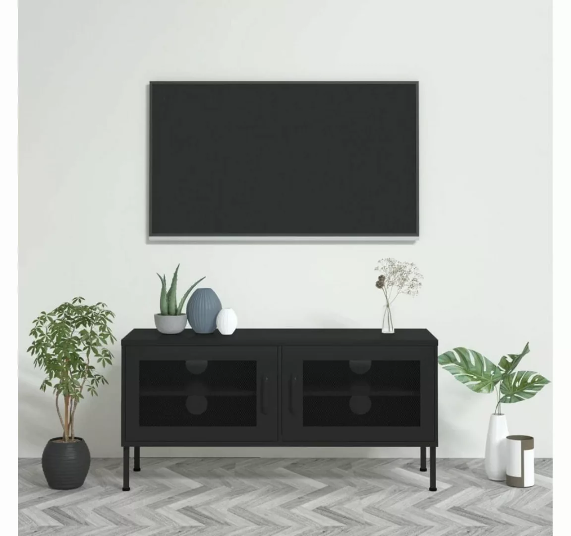 furnicato TV-Schrank Schwarz 105x35x50 cm Stahl günstig online kaufen